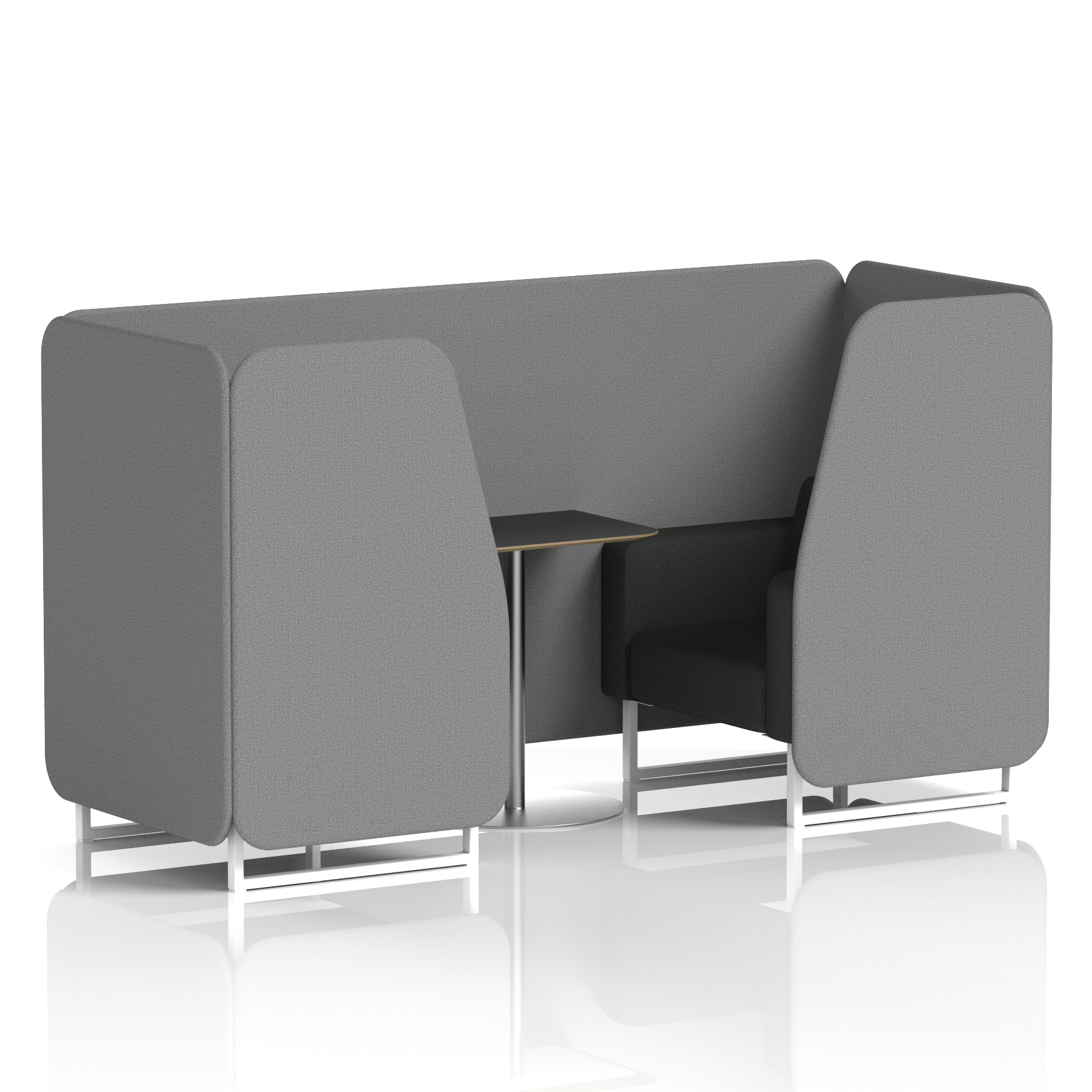 Brixworth Booth With White Legs And Black Table In Two Tone