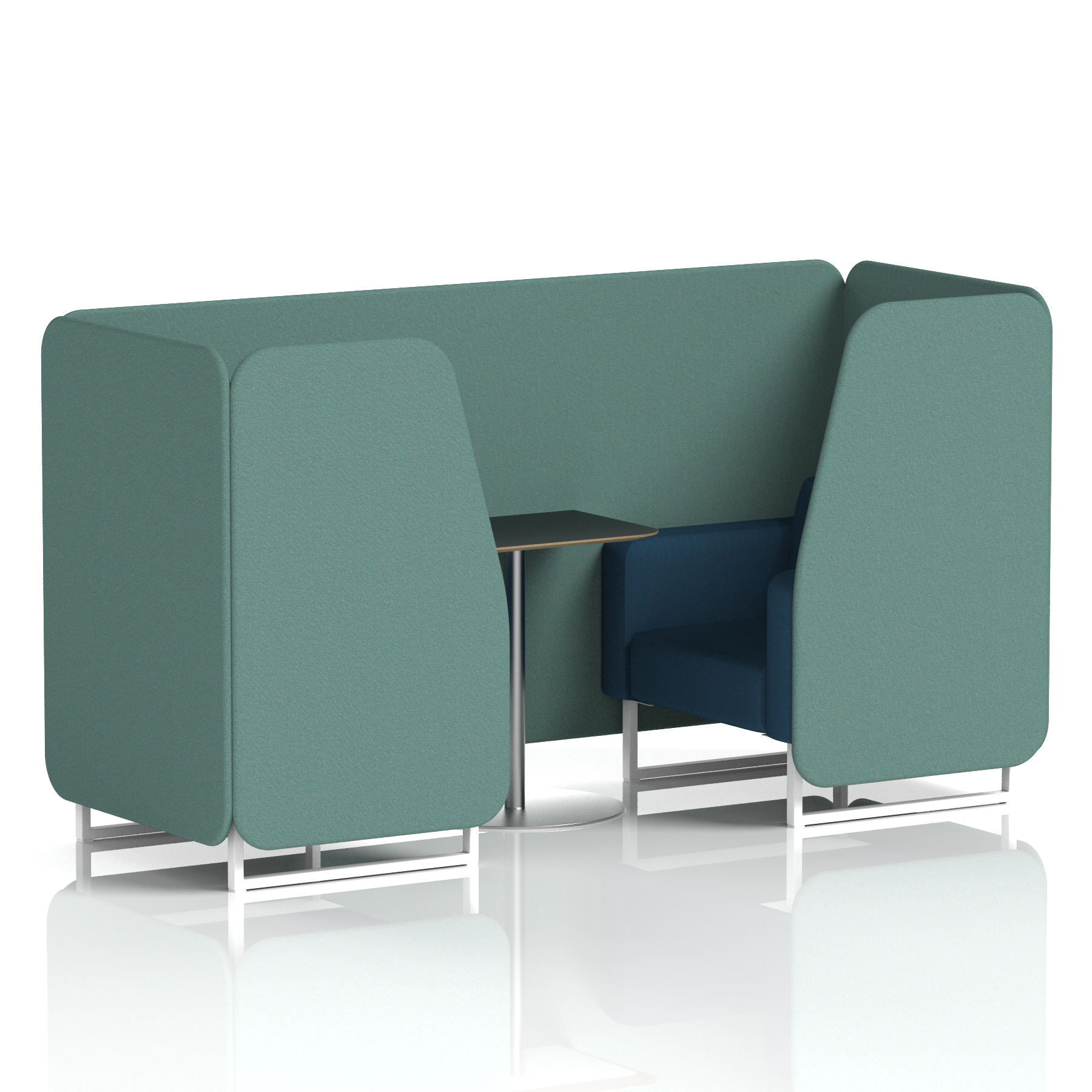 Brixworth Booth With White Legs And Black Table In Two Tone