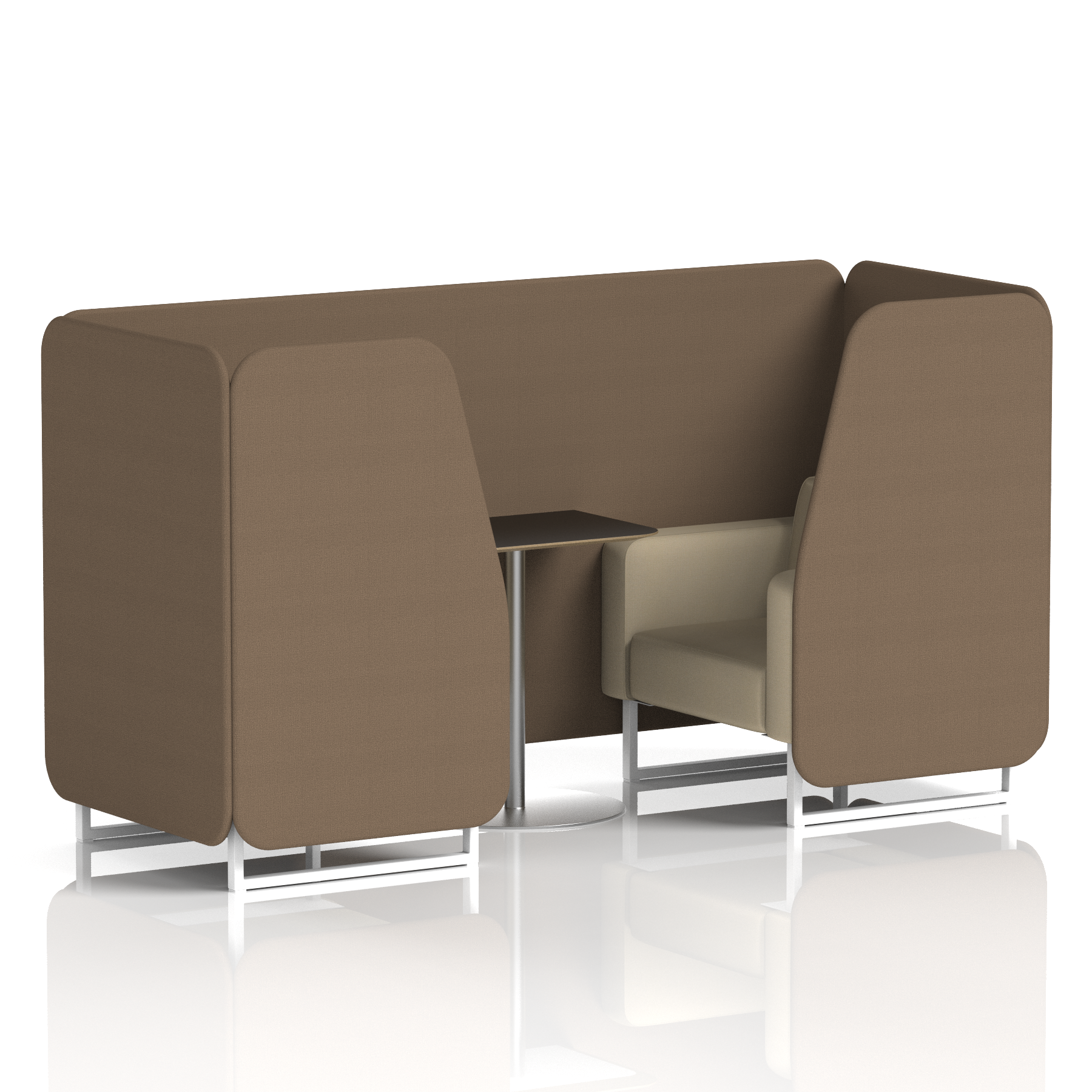 Brixworth Booth With White Legs And Black Table In Two Tone