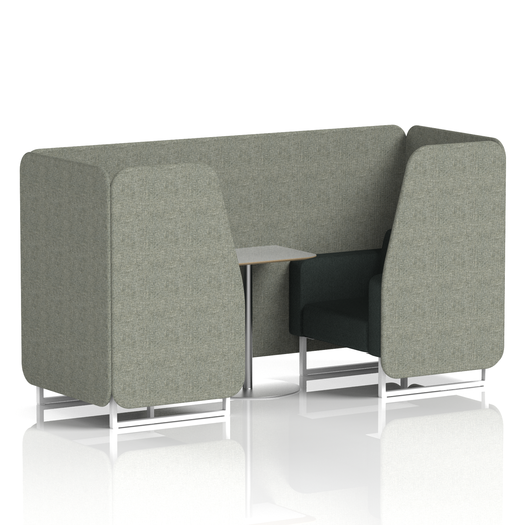 Brixworth Booth With White Legs And Grey Table In Two Tone