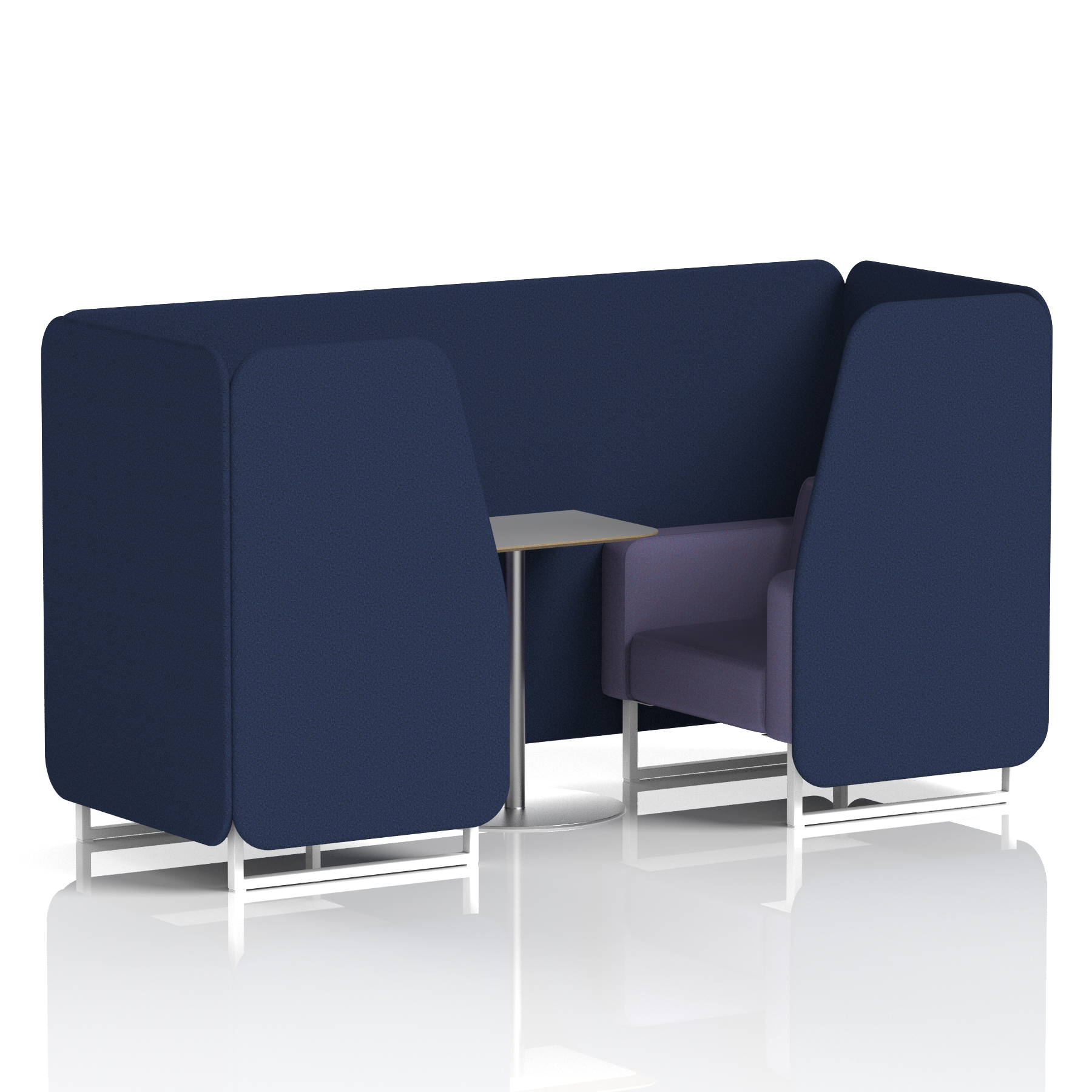 Brixworth Booth With White Legs And Grey Table In Two Tone