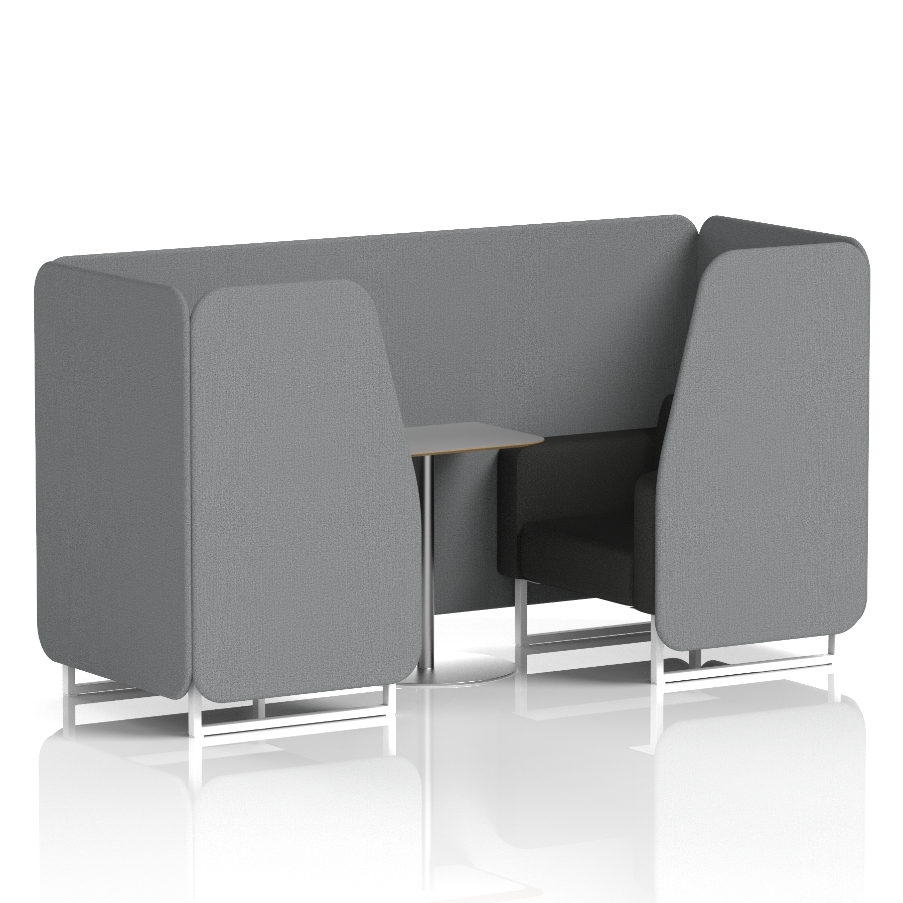 Brixworth Booth With White Legs And Grey Table In Two Tone