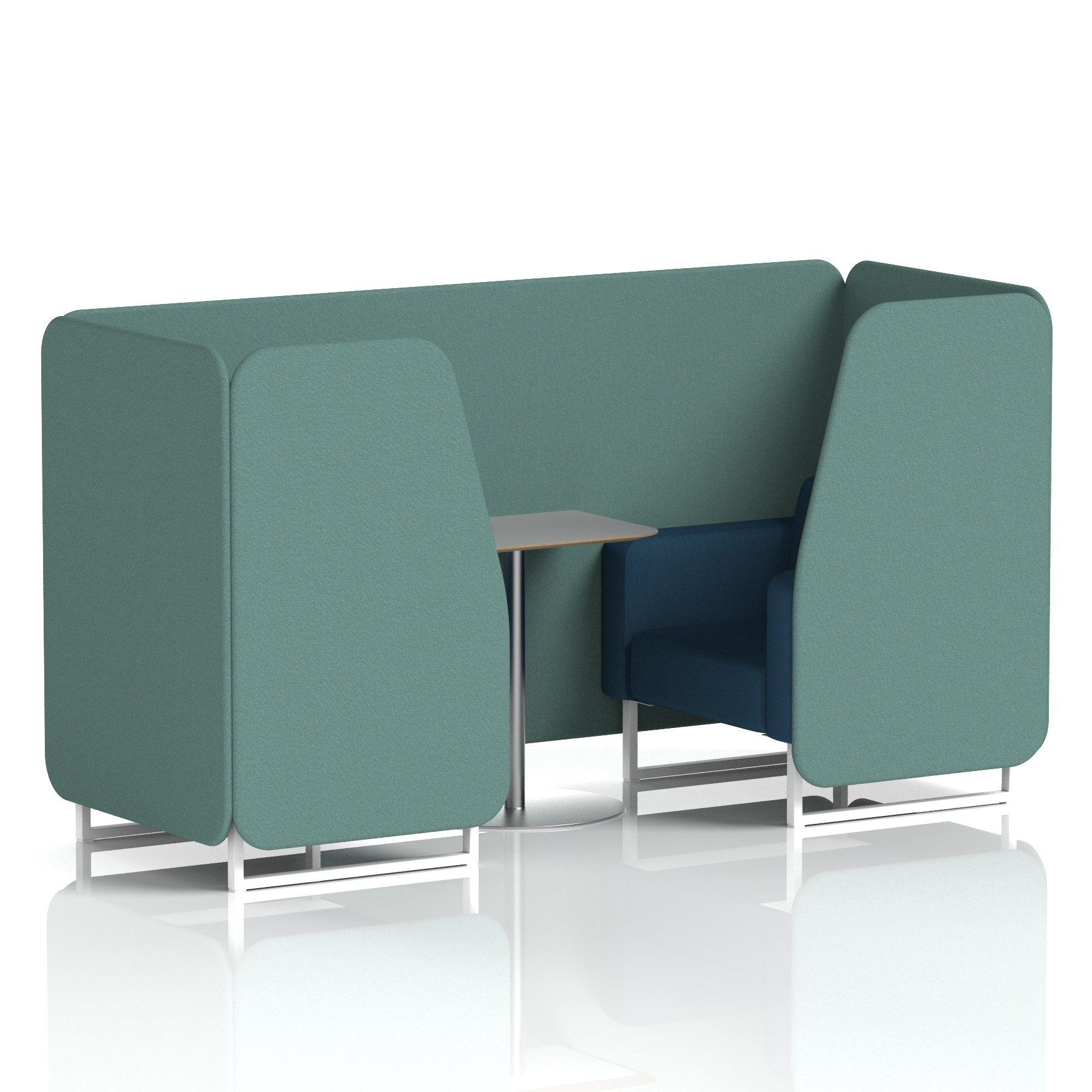 Brixworth Booth With White Legs And Grey Table In Two Tone