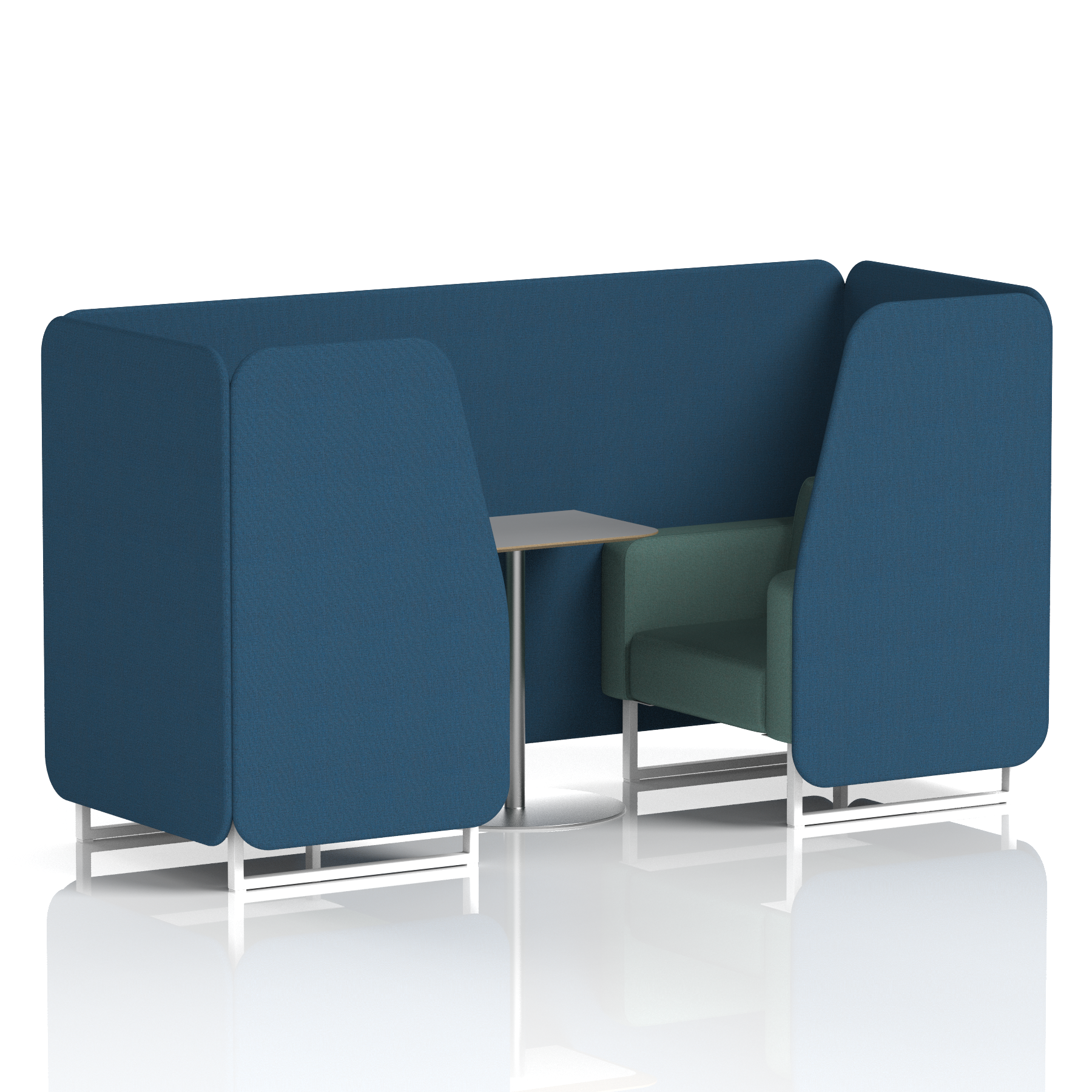 Brixworth Booth With White Legs And Grey Table In Two Tone