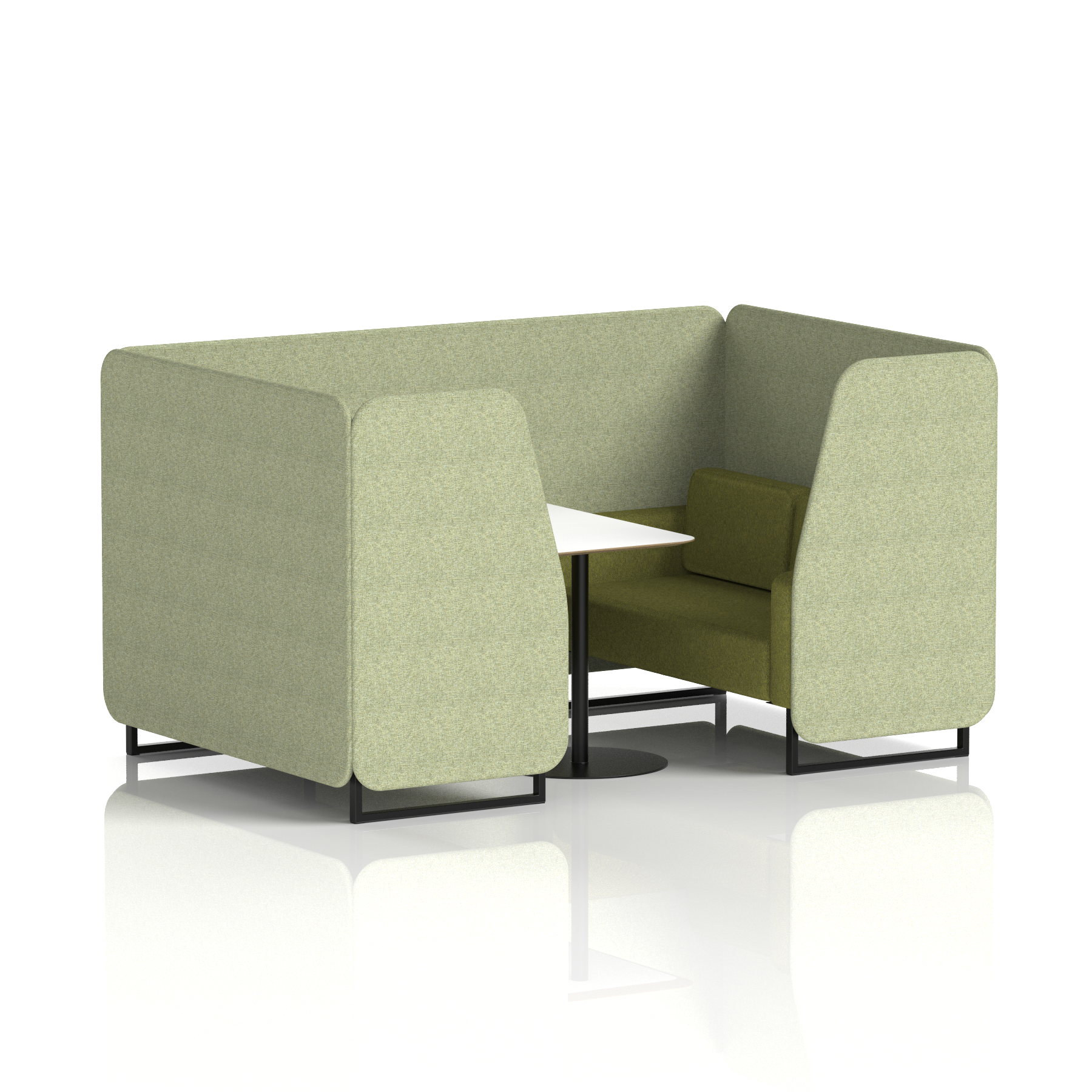 Brixworth Booth With Black Legs And White Table In Two Tone