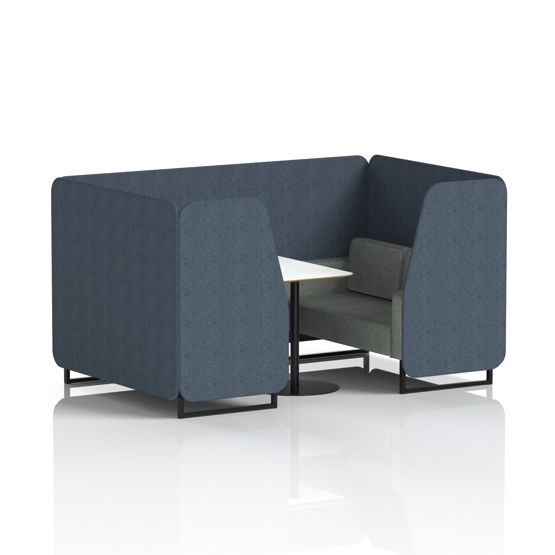 Brixworth Booth With Black Legs And White Table In Two Tone