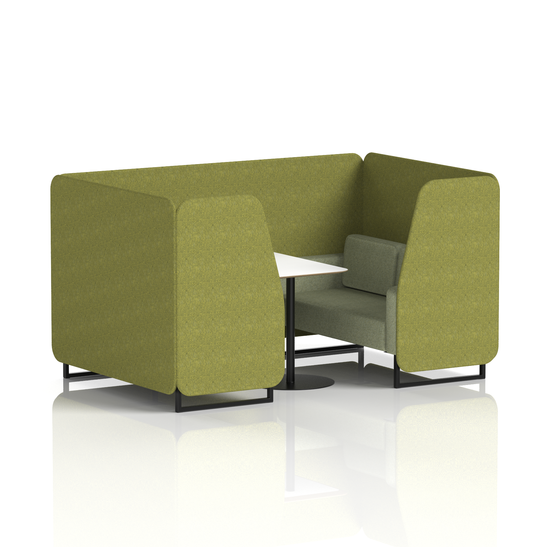 Brixworth Booth With Black Legs And White Table In Two Tone