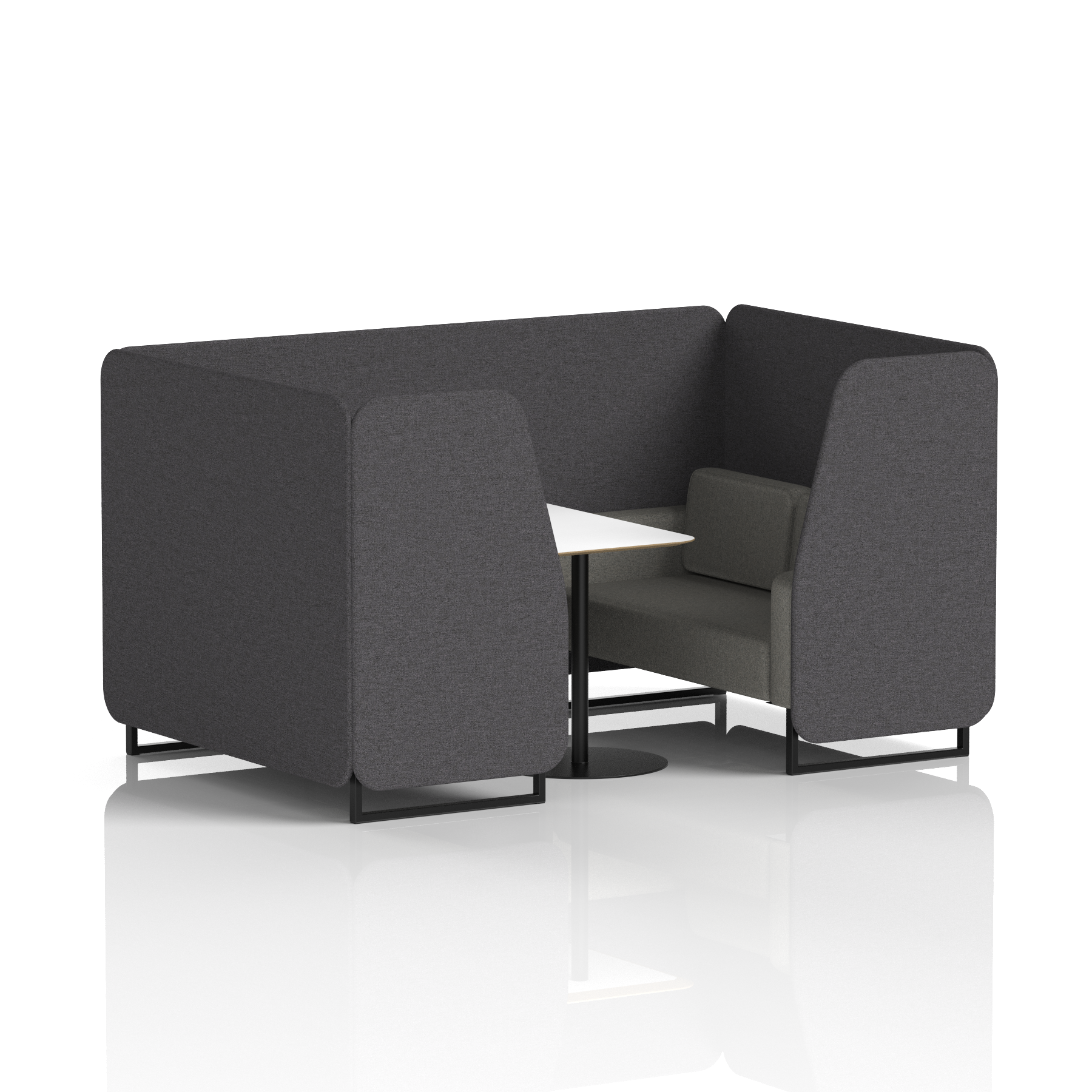 Brixworth Booth With Black Legs And White Table In Two Tone