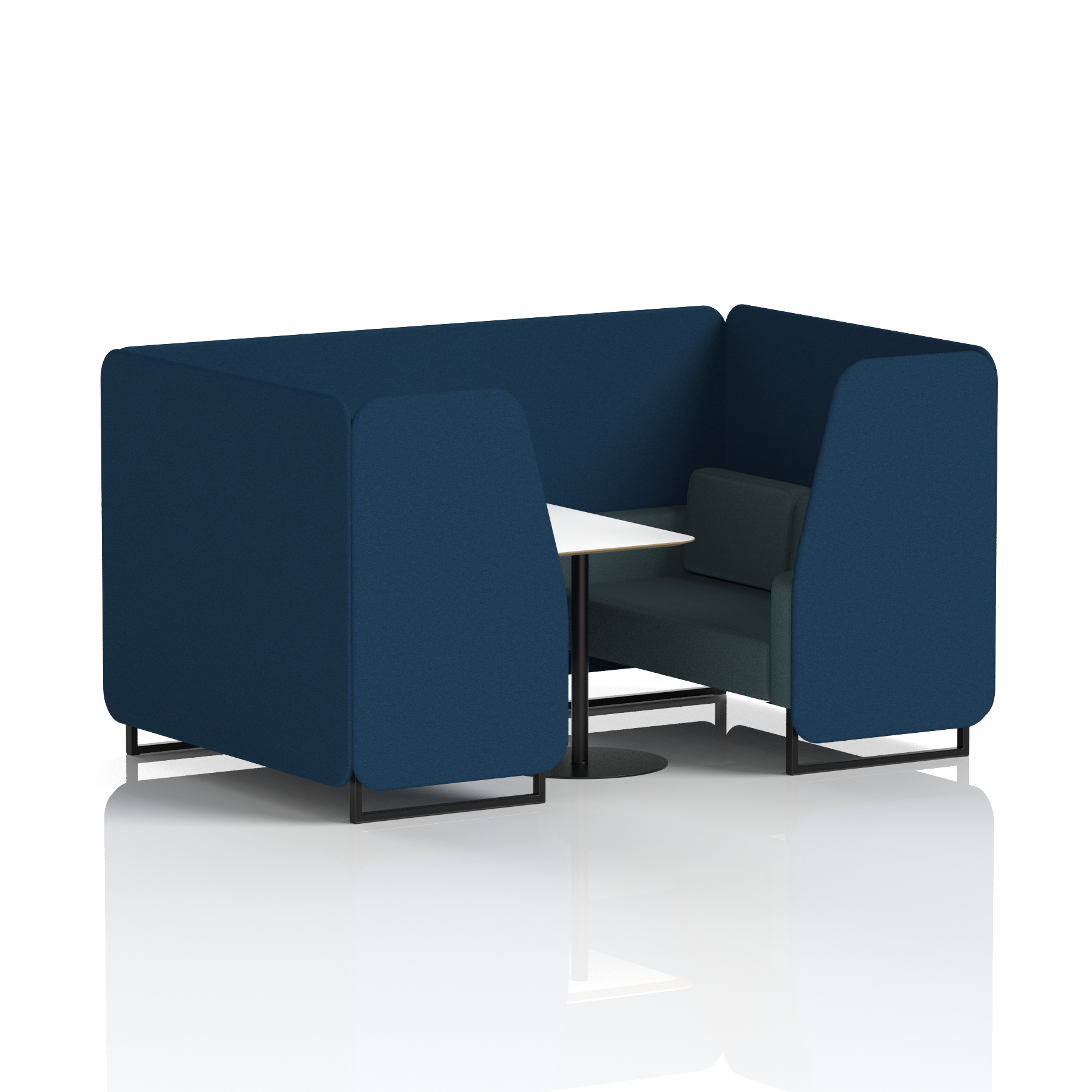 Brixworth Booth With Black Legs And White Table In Two Tone