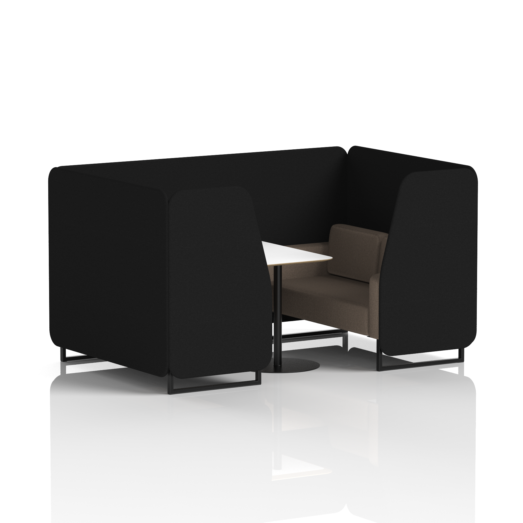 Brixworth Booth With Black Legs And White Table In Two Tone