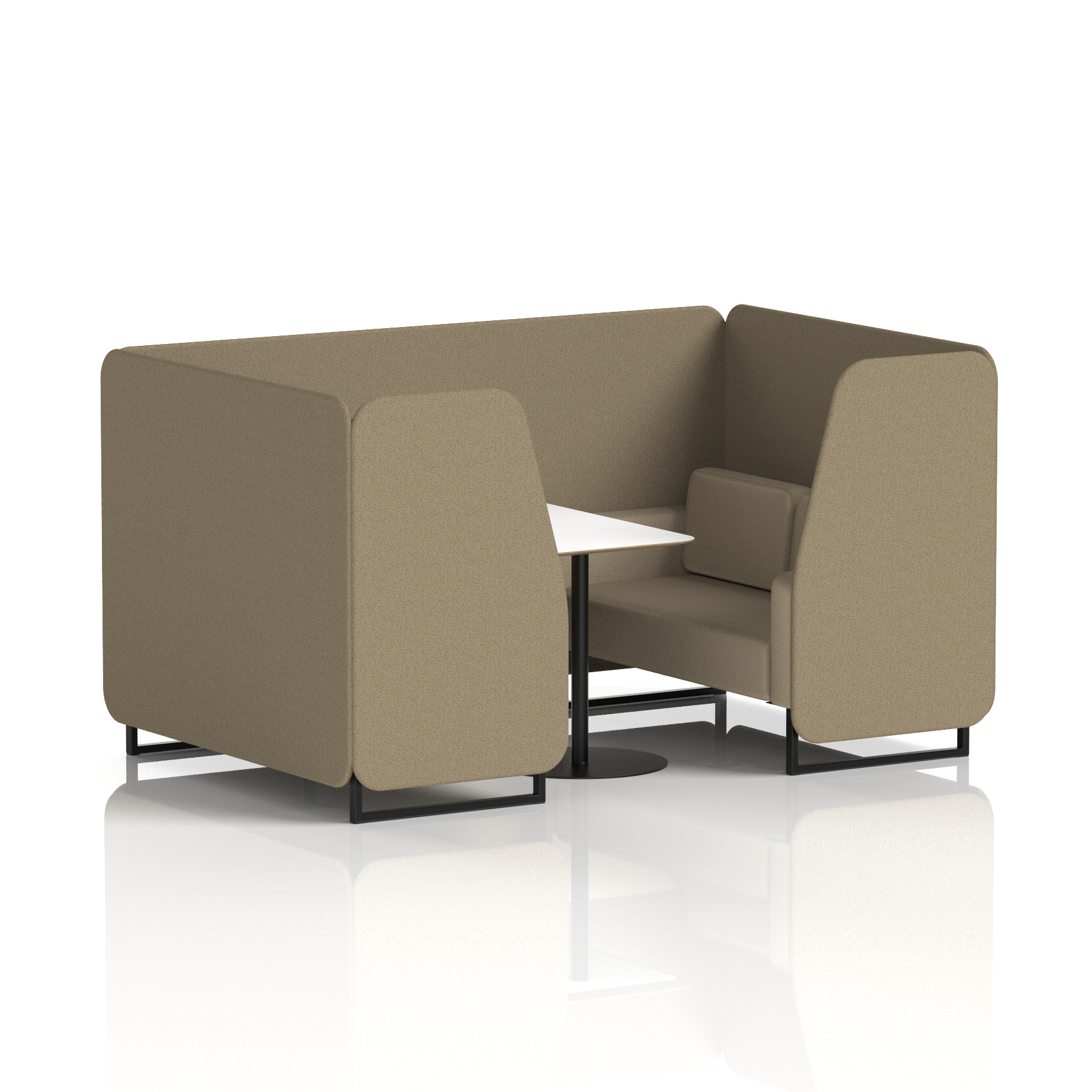 Brixworth Booth With Black Legs And White Table In Two Tone