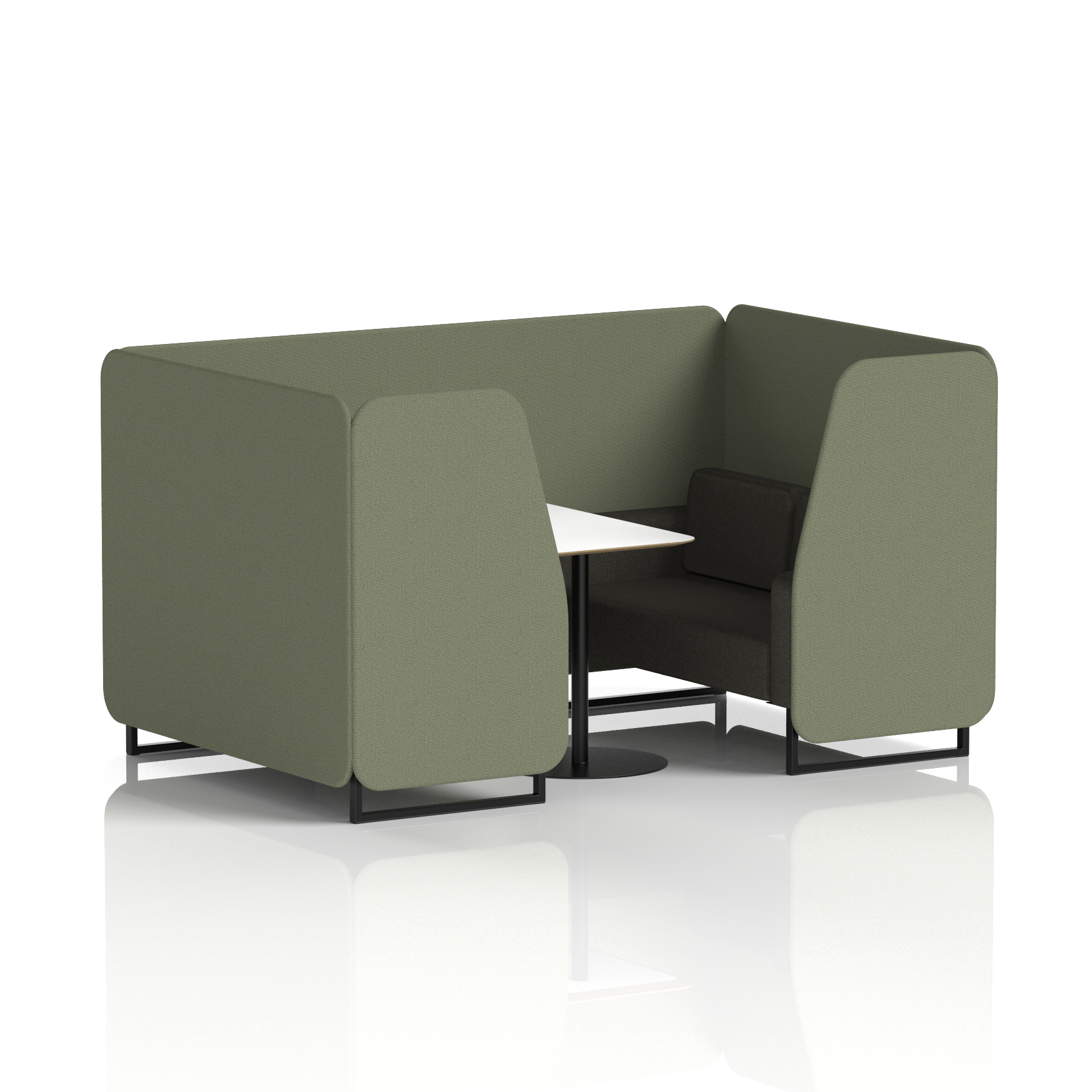 Brixworth Booth With Black Legs And White Table In Two Tone