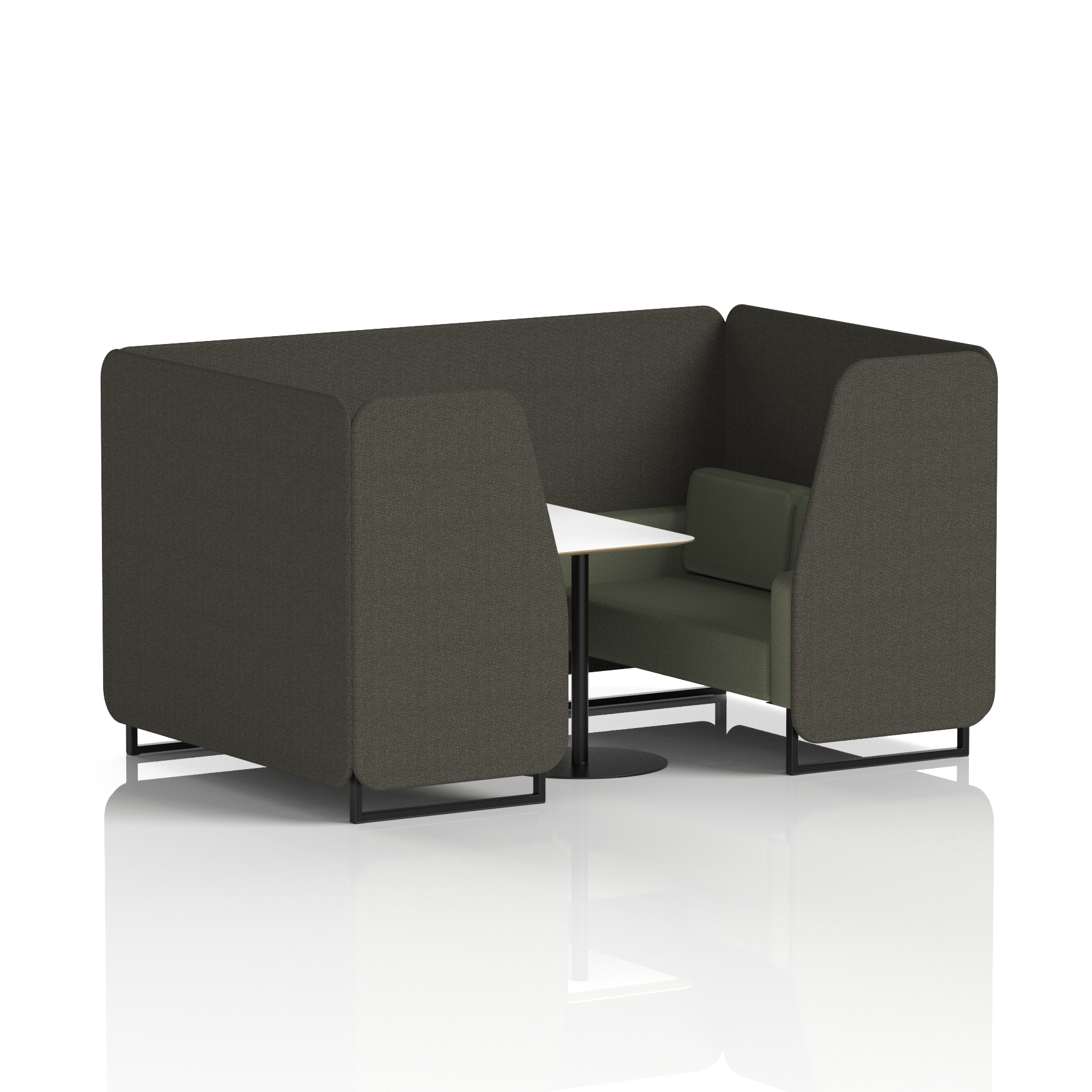 Brixworth Booth With Black Legs And White Table In Two Tone