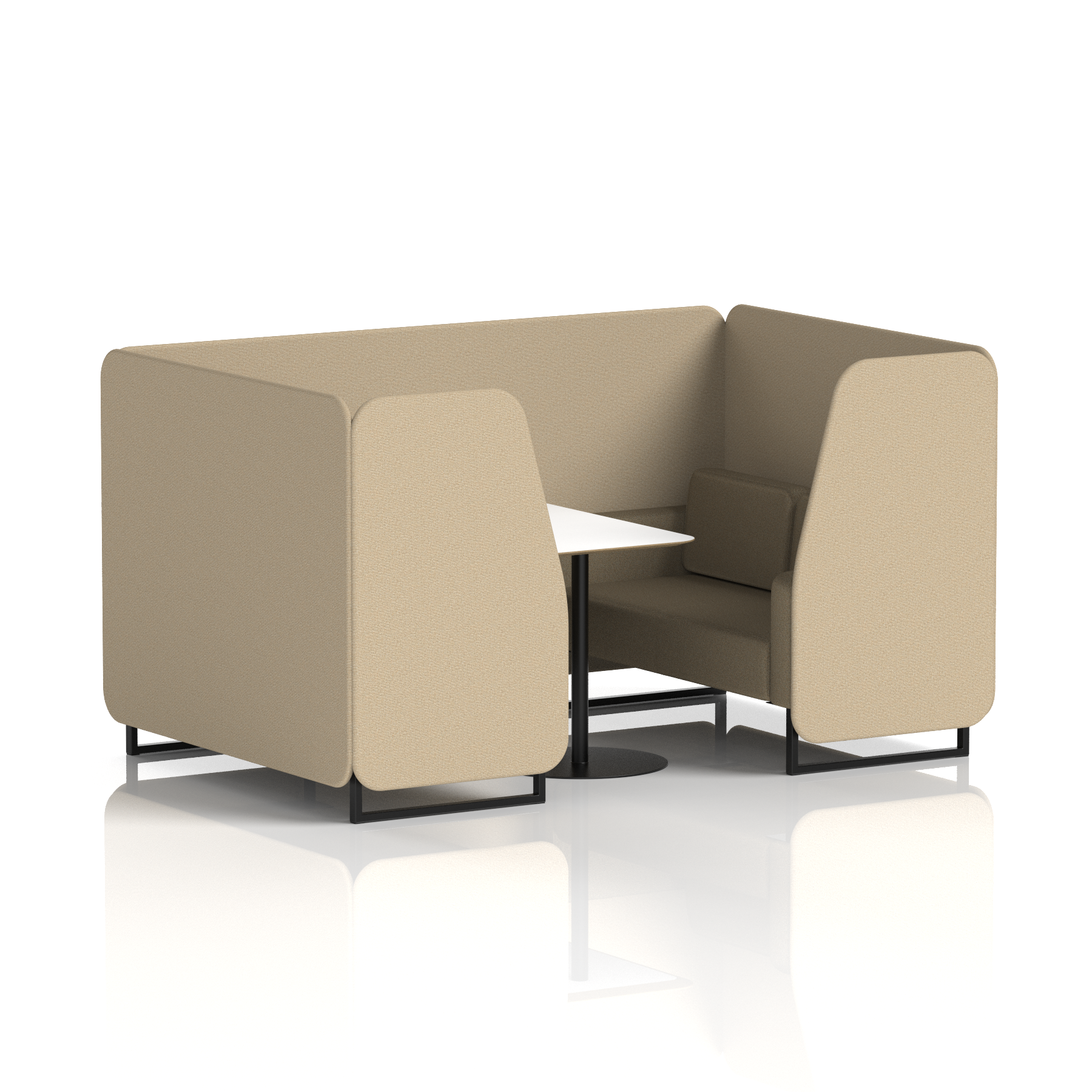 Brixworth Booth With Black Legs And White Table In Two Tone