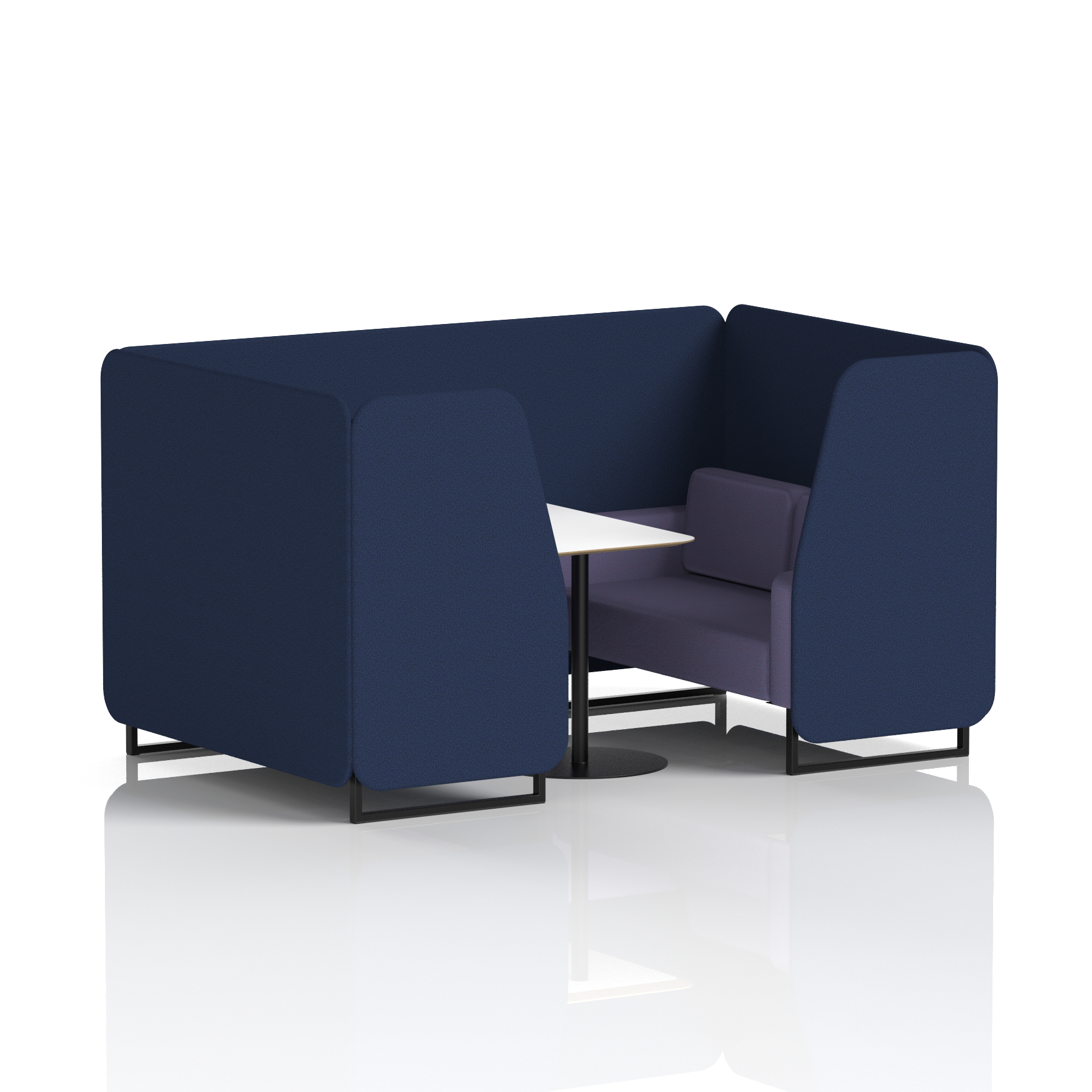 Brixworth Booth With Black Legs And White Table In Two Tone