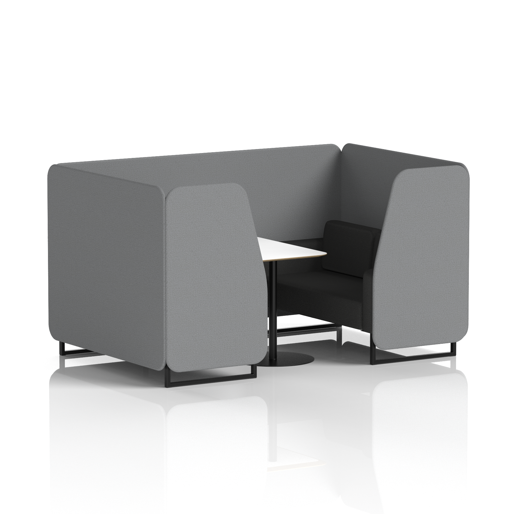Brixworth Booth With Black Legs And White Table In Two Tone