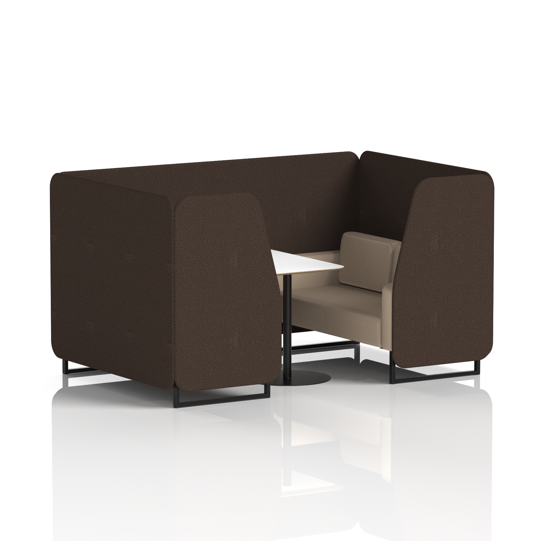 Brixworth Booth With Black Legs And White Table In Two Tone