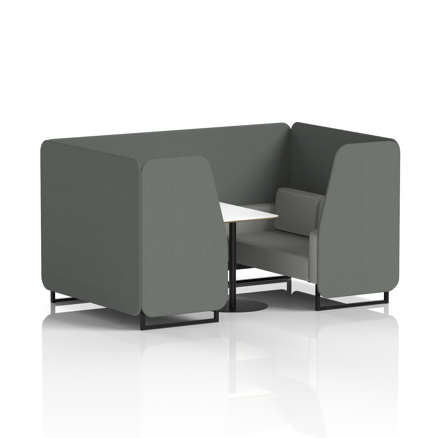 Brixworth Booth With Black Legs And White Table In Two Tone