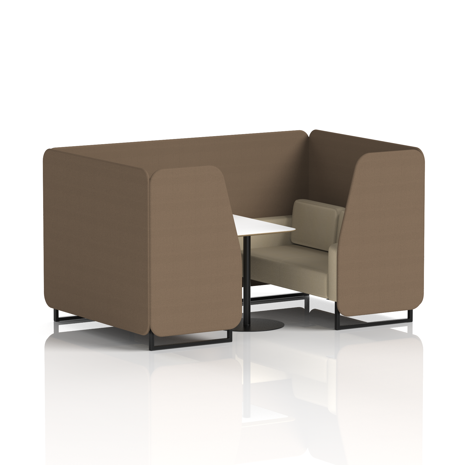 Brixworth Booth With Black Legs And White Table In Two Tone