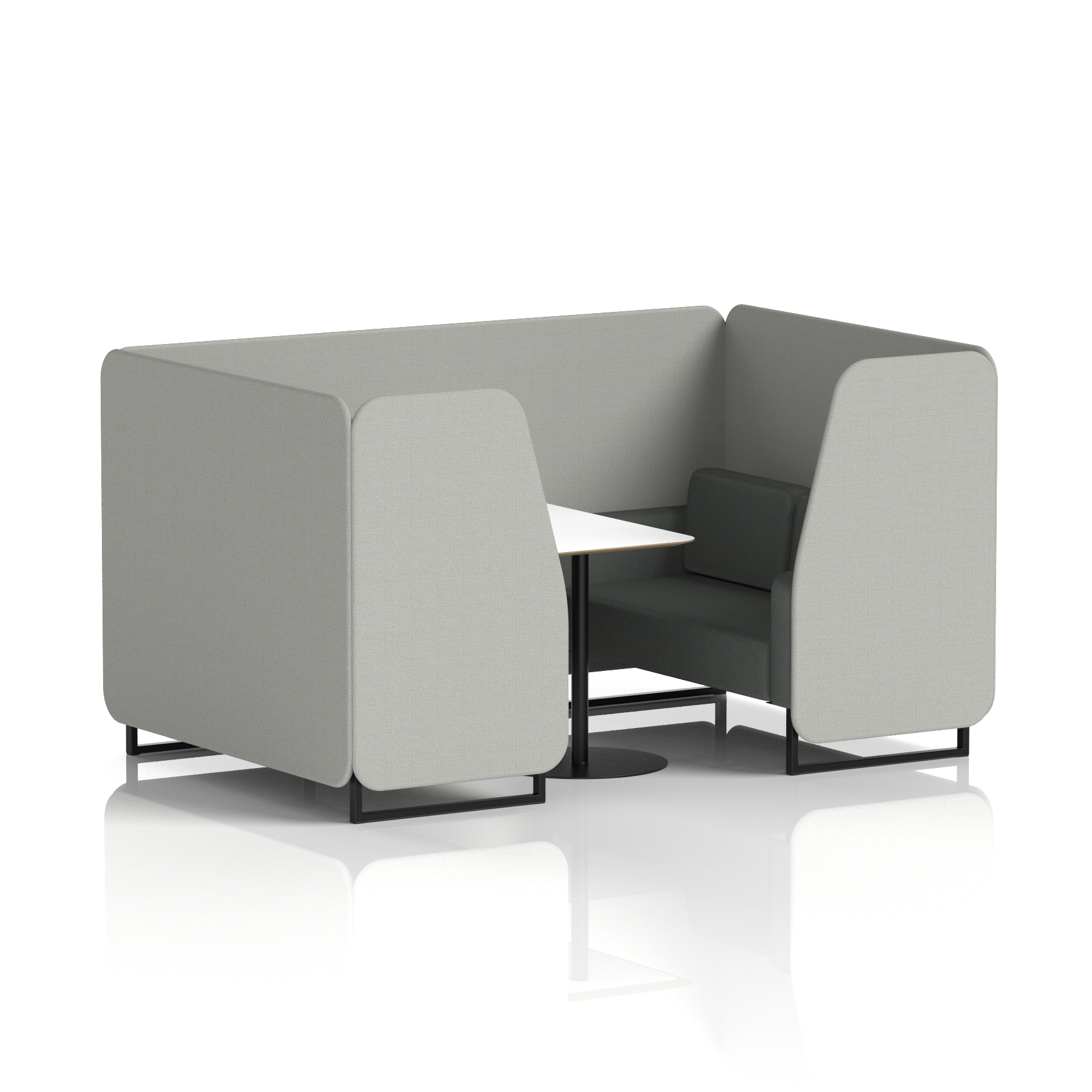 Brixworth Booth With Black Legs And White Table In Two Tone