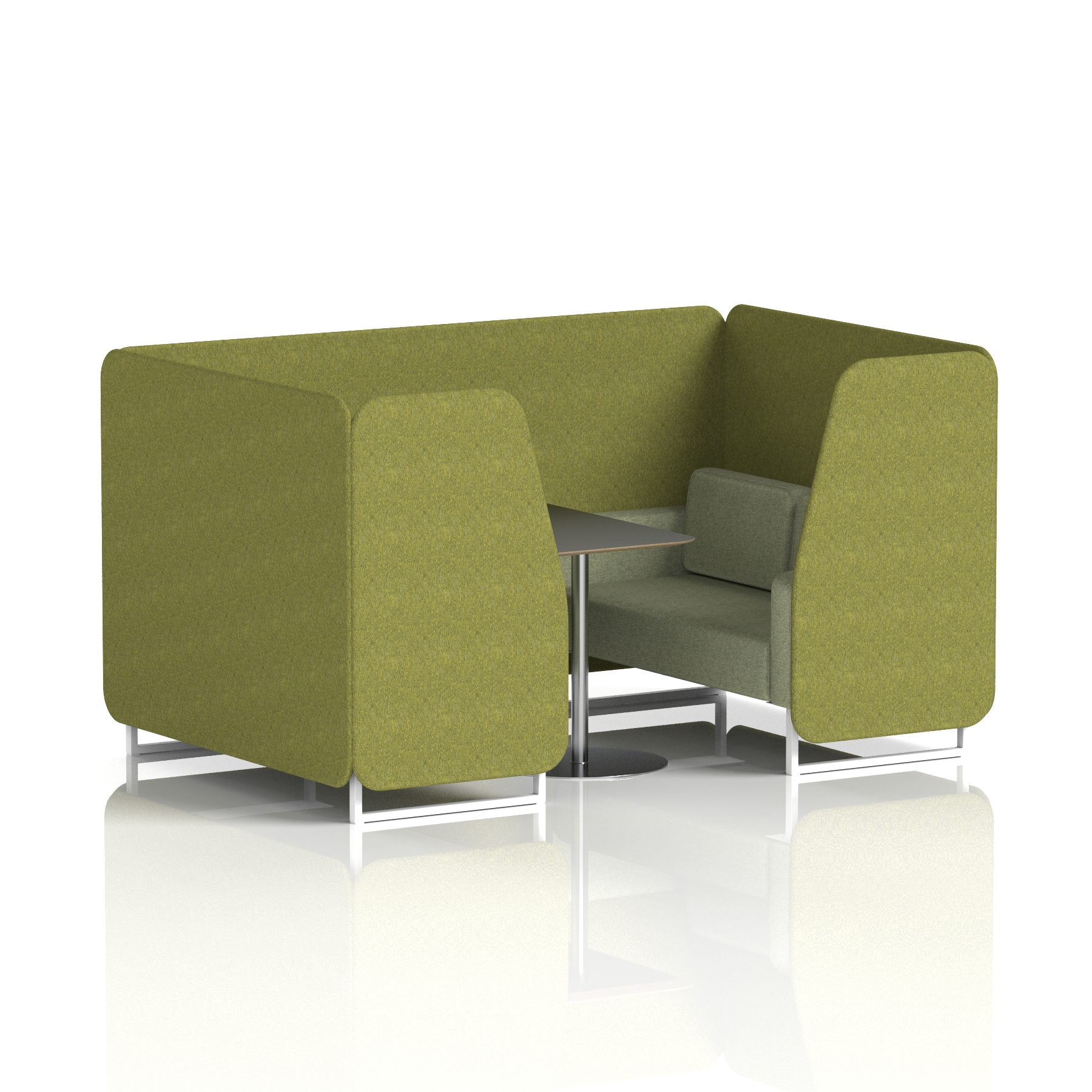 Brixworth Booth With White Legs And Black Table In Two Tone