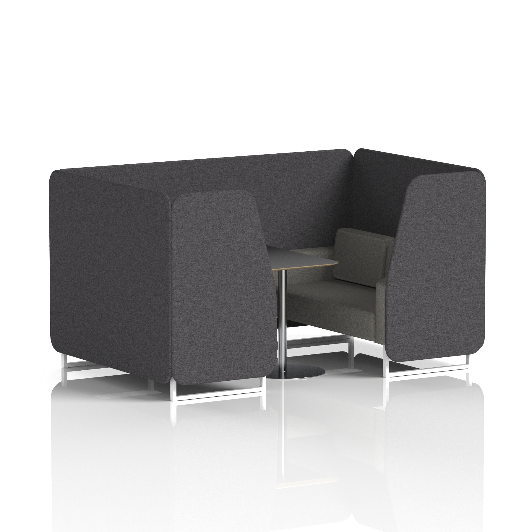 Brixworth Booth With White Legs And Black Table In Two Tone