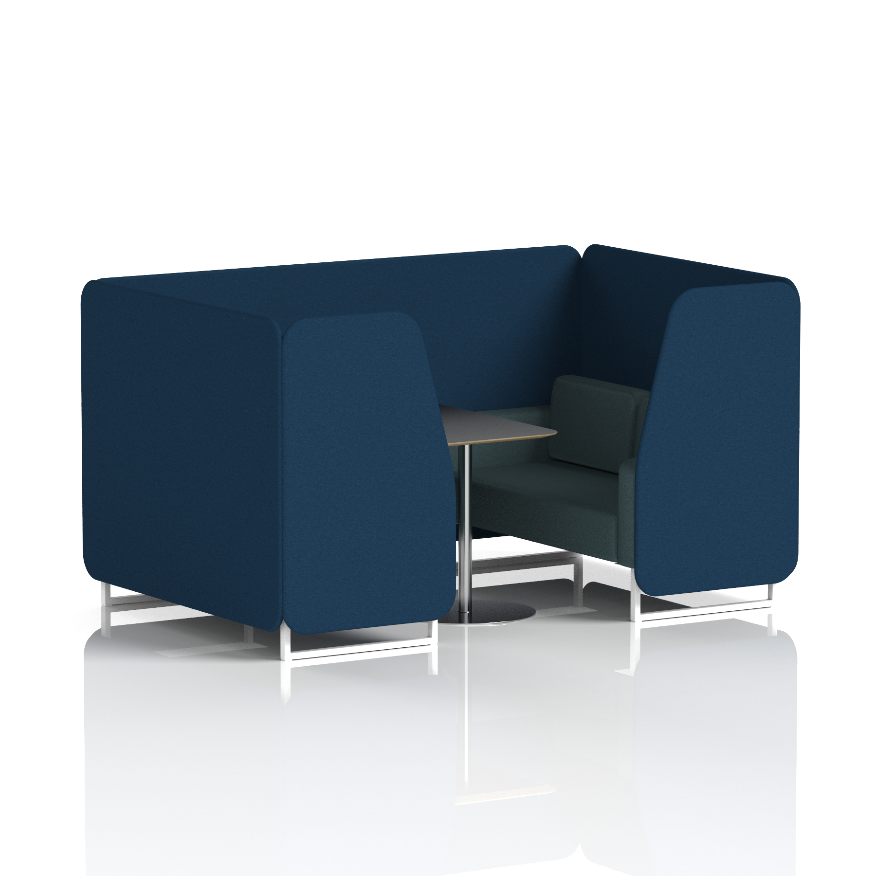 Brixworth Booth With White Legs And Black Table In Two Tone