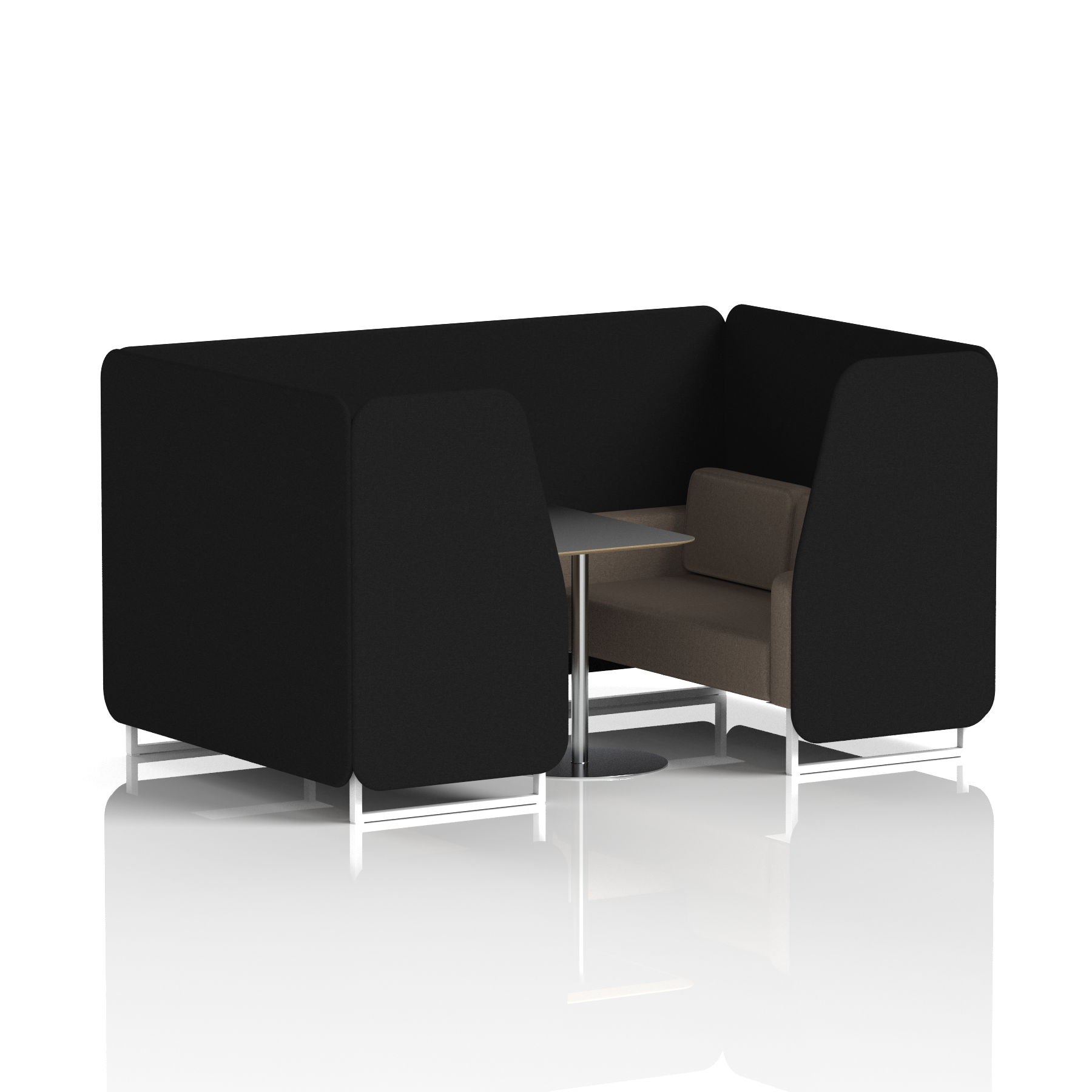 Brixworth Booth With White Legs And Black Table In Two Tone