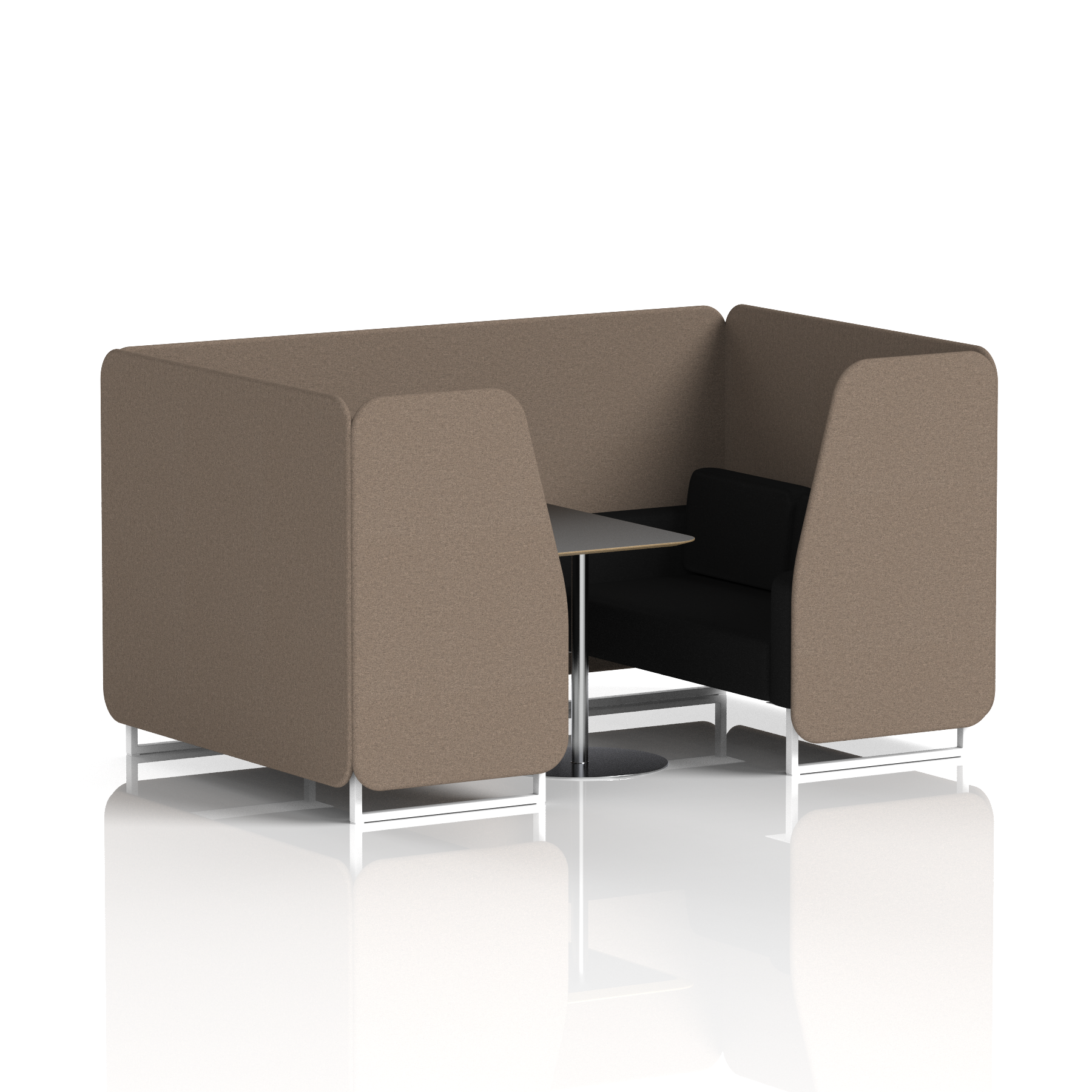 Brixworth Booth With White Legs And Black Table In Two Tone