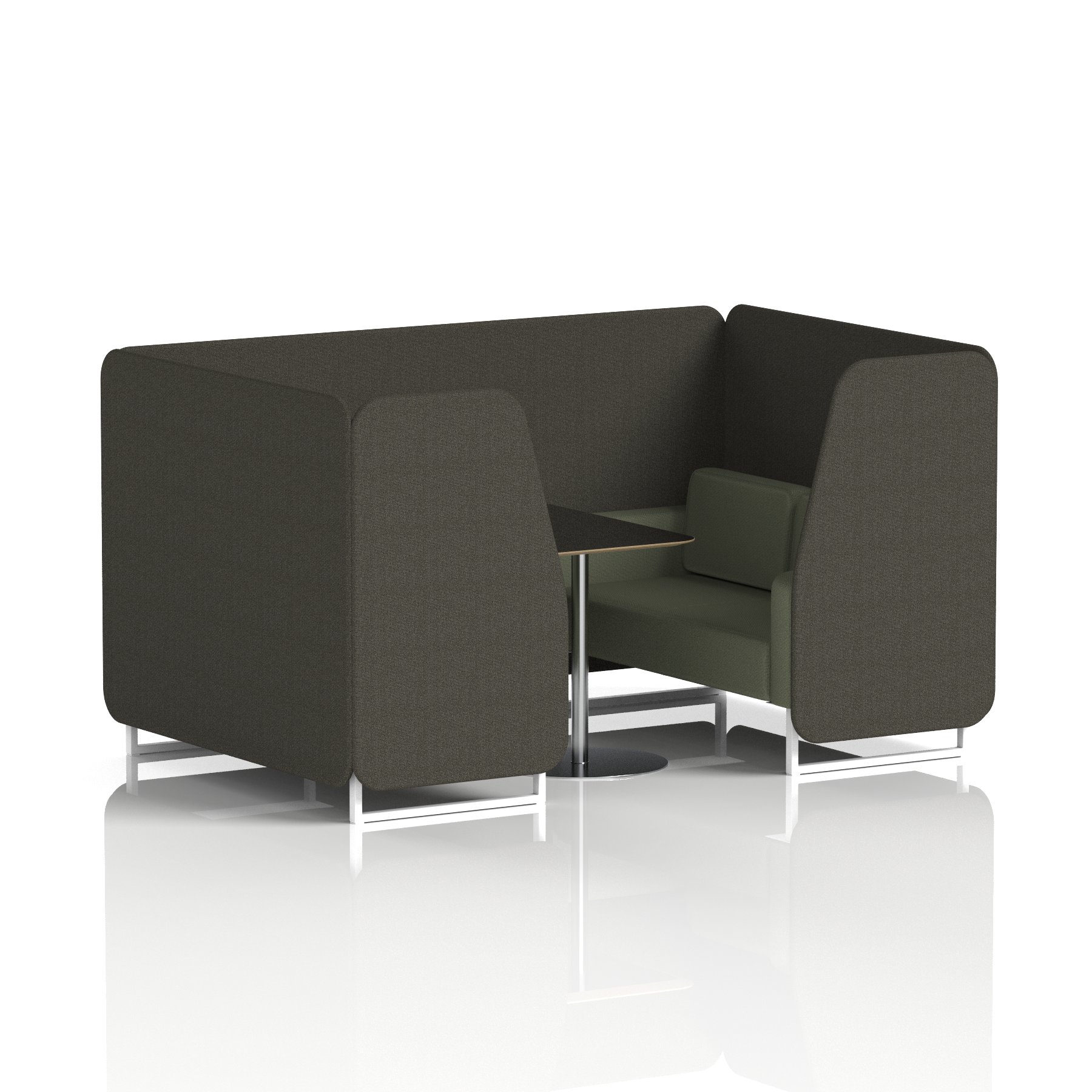 Brixworth Booth With White Legs And Black Table In Two Tone