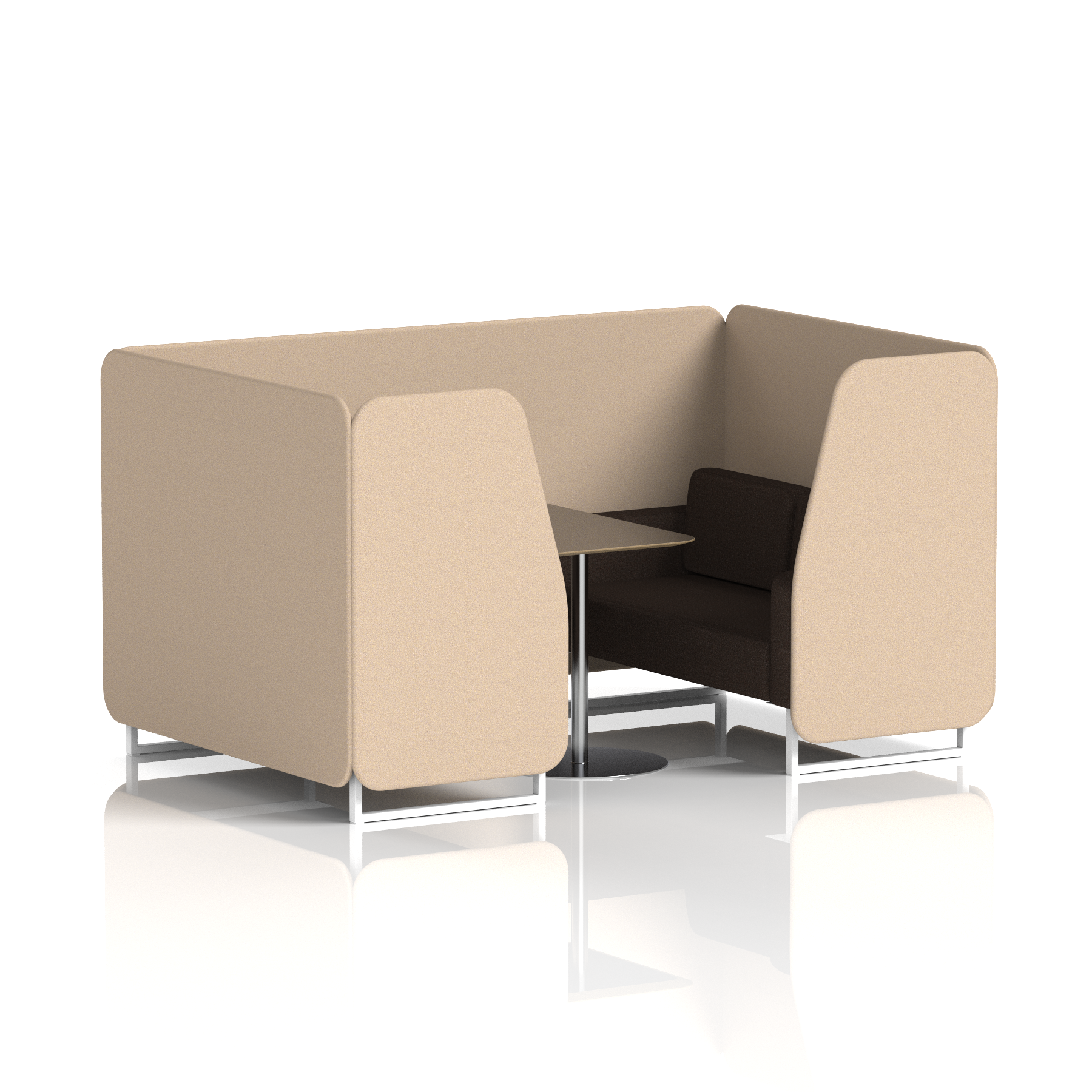 Brixworth Booth With White Legs And Black Table In Two Tone