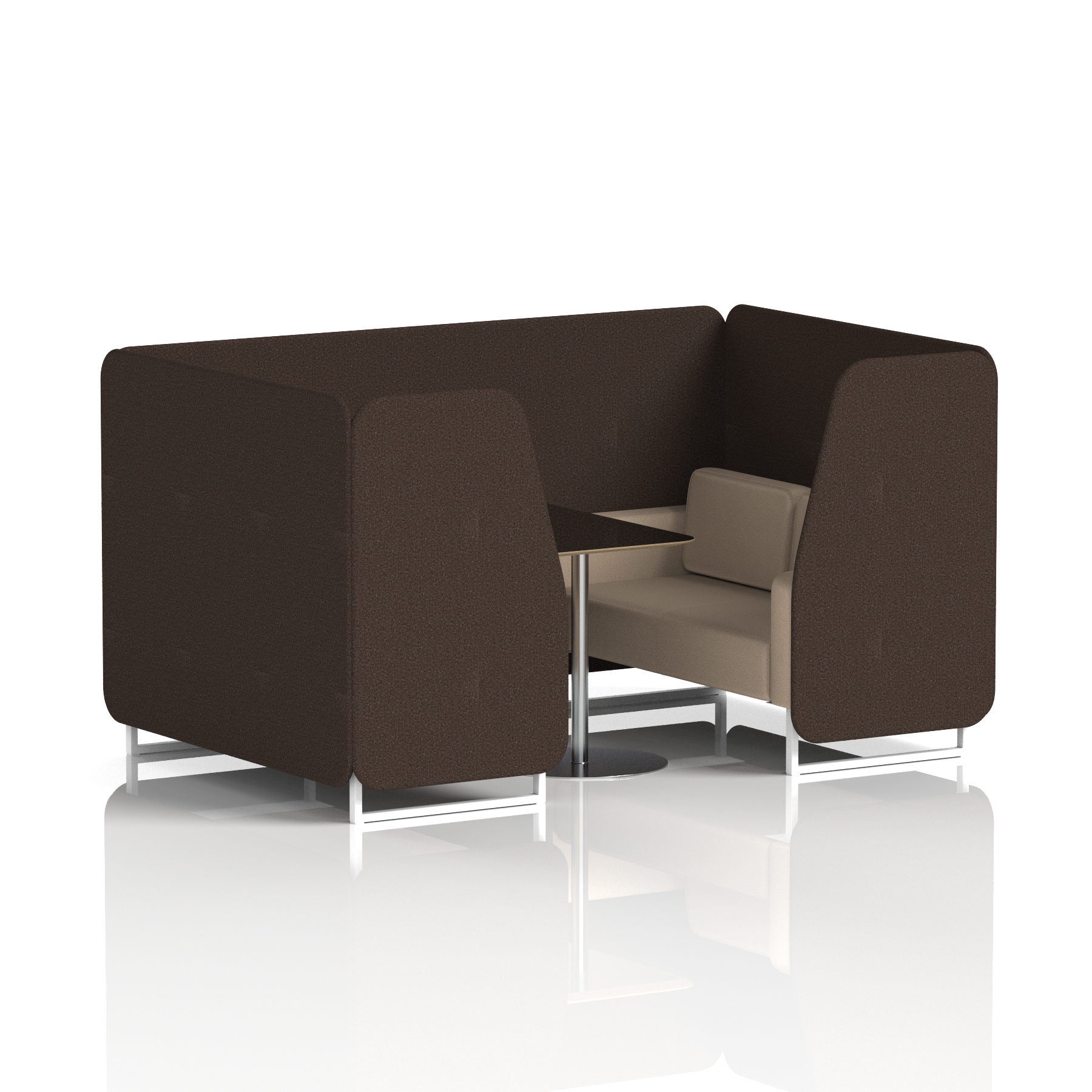 Brixworth Booth With White Legs And Black Table In Two Tone