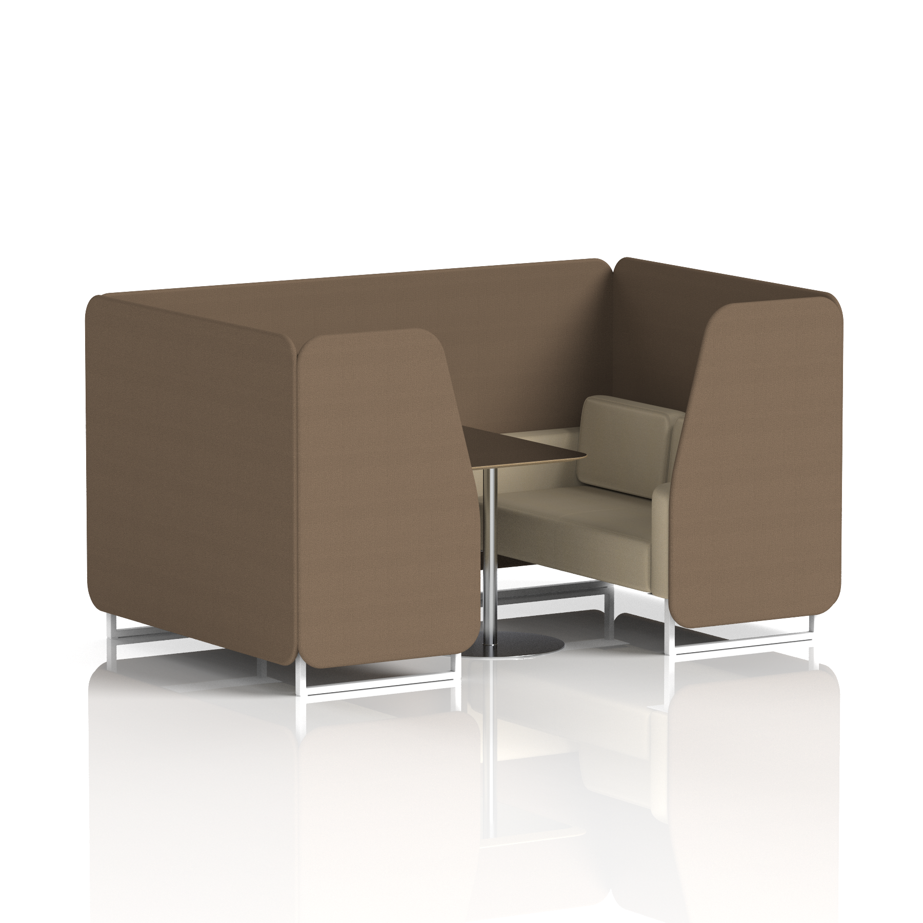 Brixworth Booth With White Legs And Black Table In Two Tone