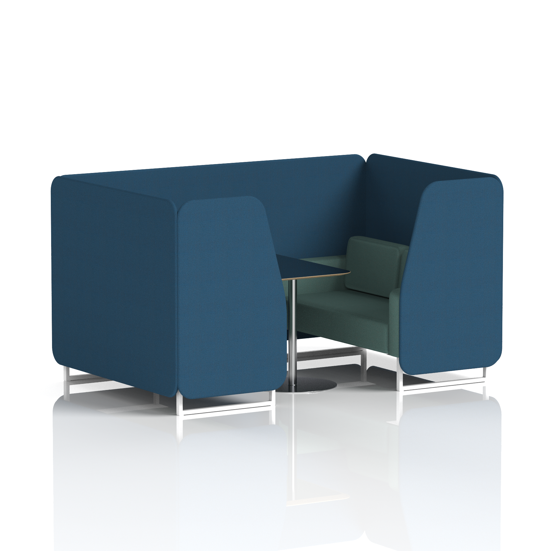 Brixworth Booth With White Legs And Black Table In Two Tone