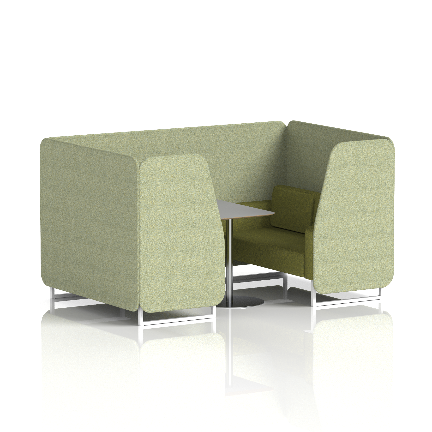 Brixworth Booth With White Legs And Grey Table In Two Tone