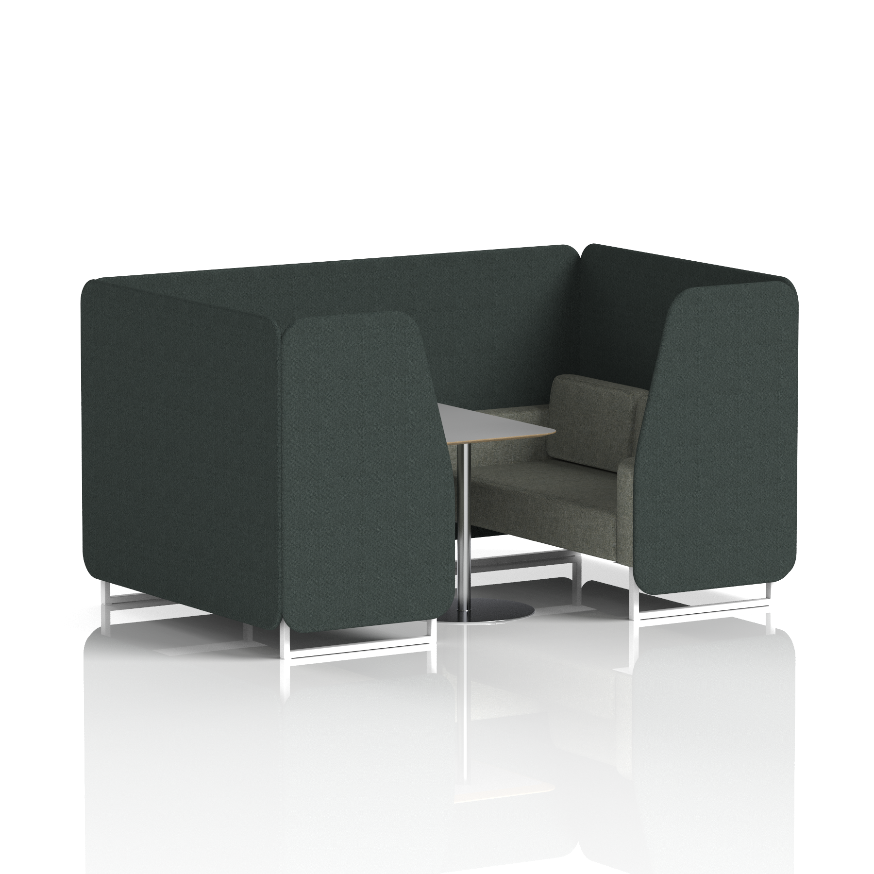 Brixworth Booth With White Legs And Grey Table In Two Tone