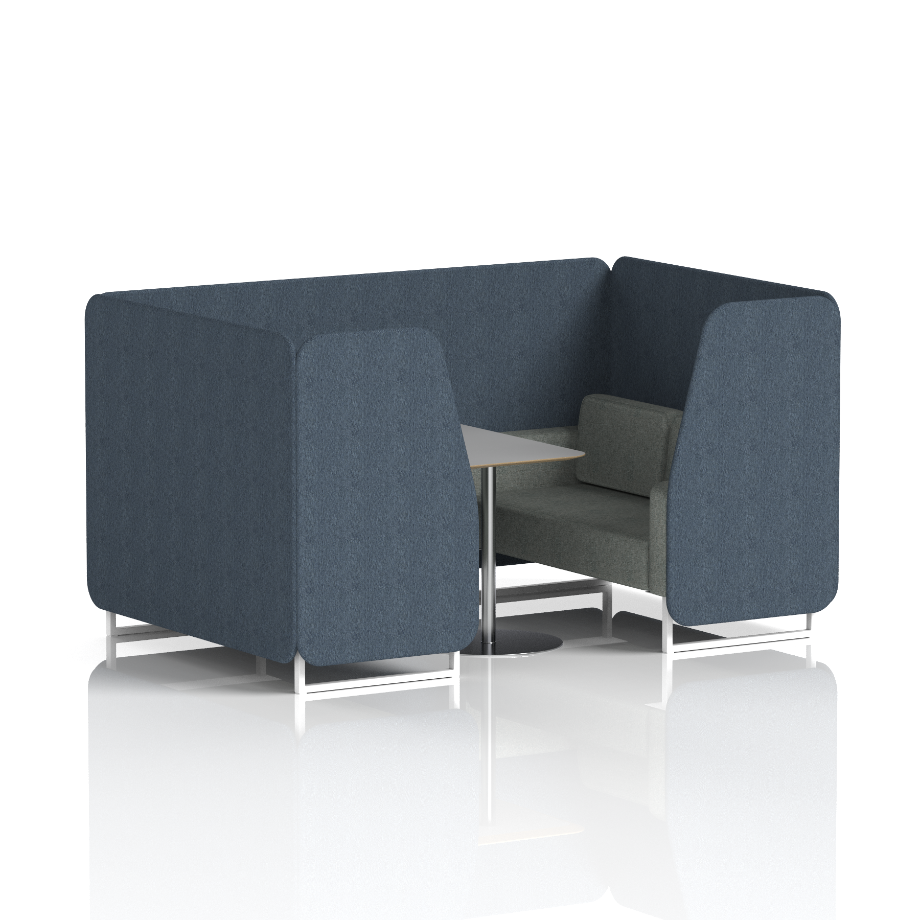 Brixworth Booth With White Legs And Grey Table In Two Tone