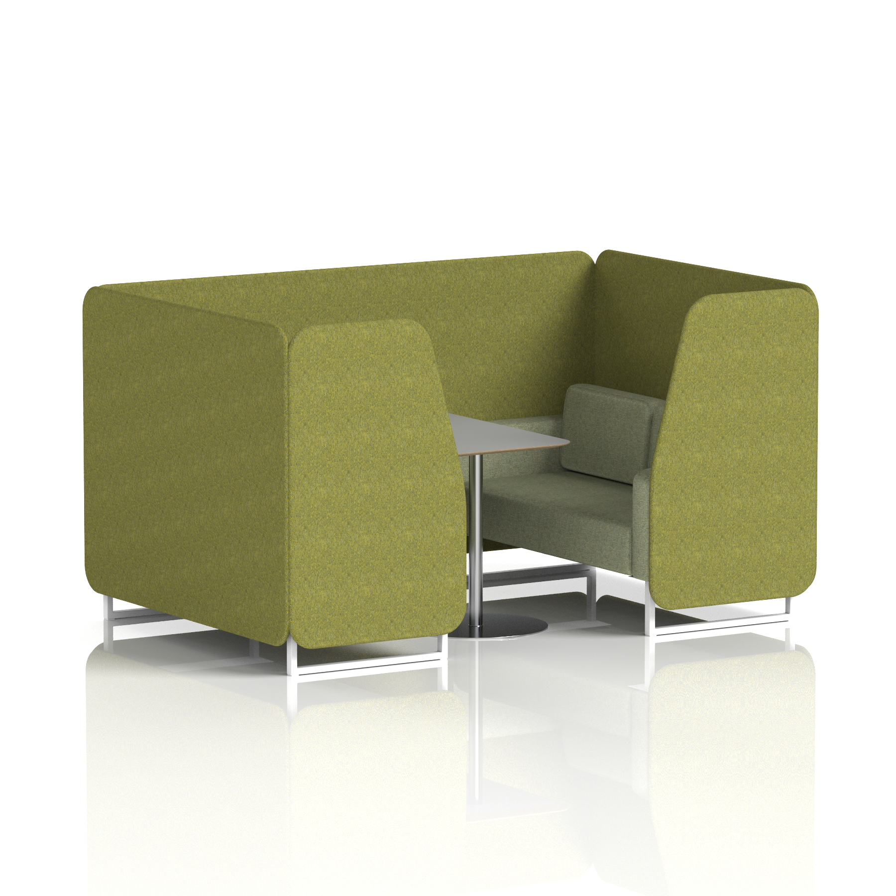 Brixworth Booth With White Legs And Grey Table In Two Tone