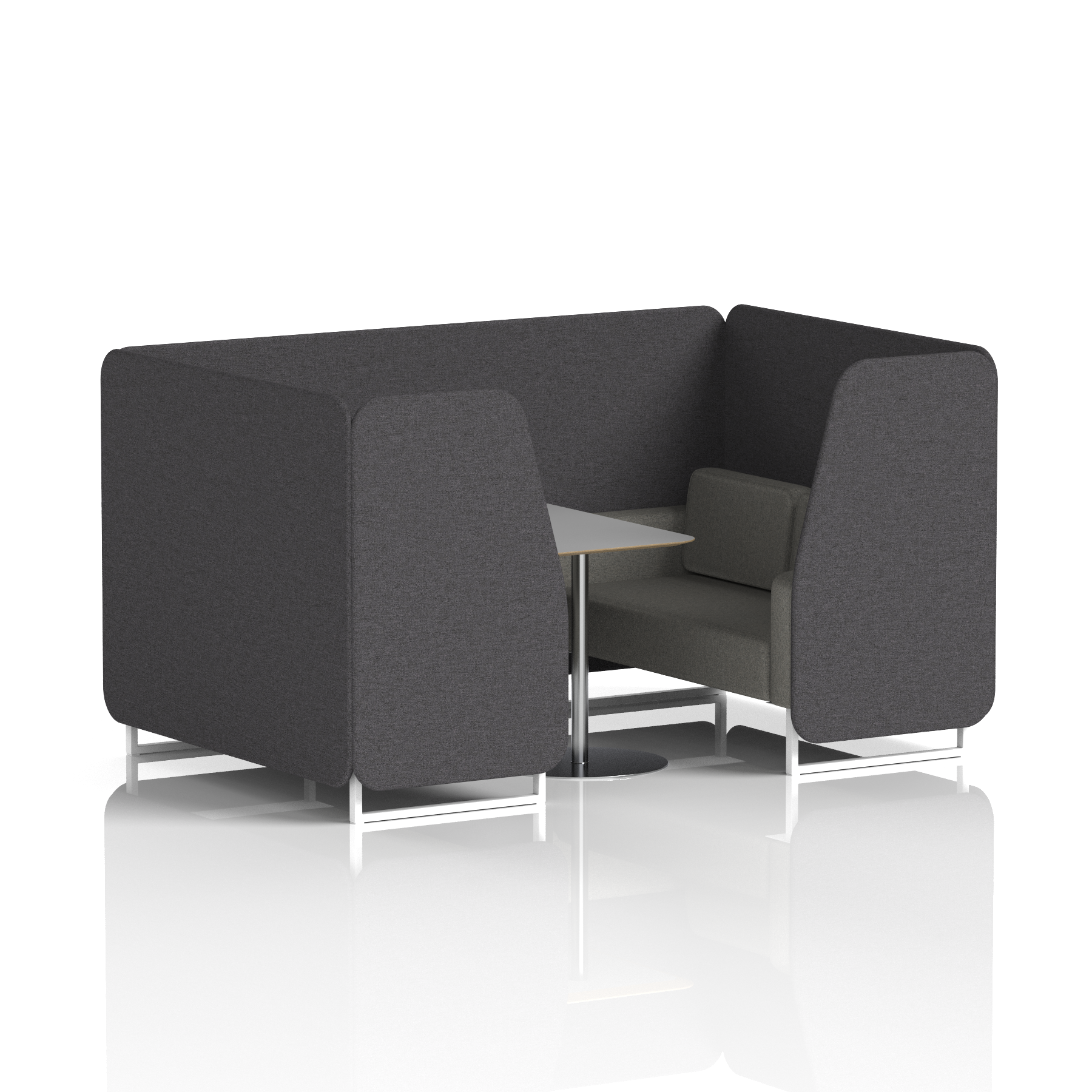 Brixworth Booth With White Legs And Grey Table In Two Tone