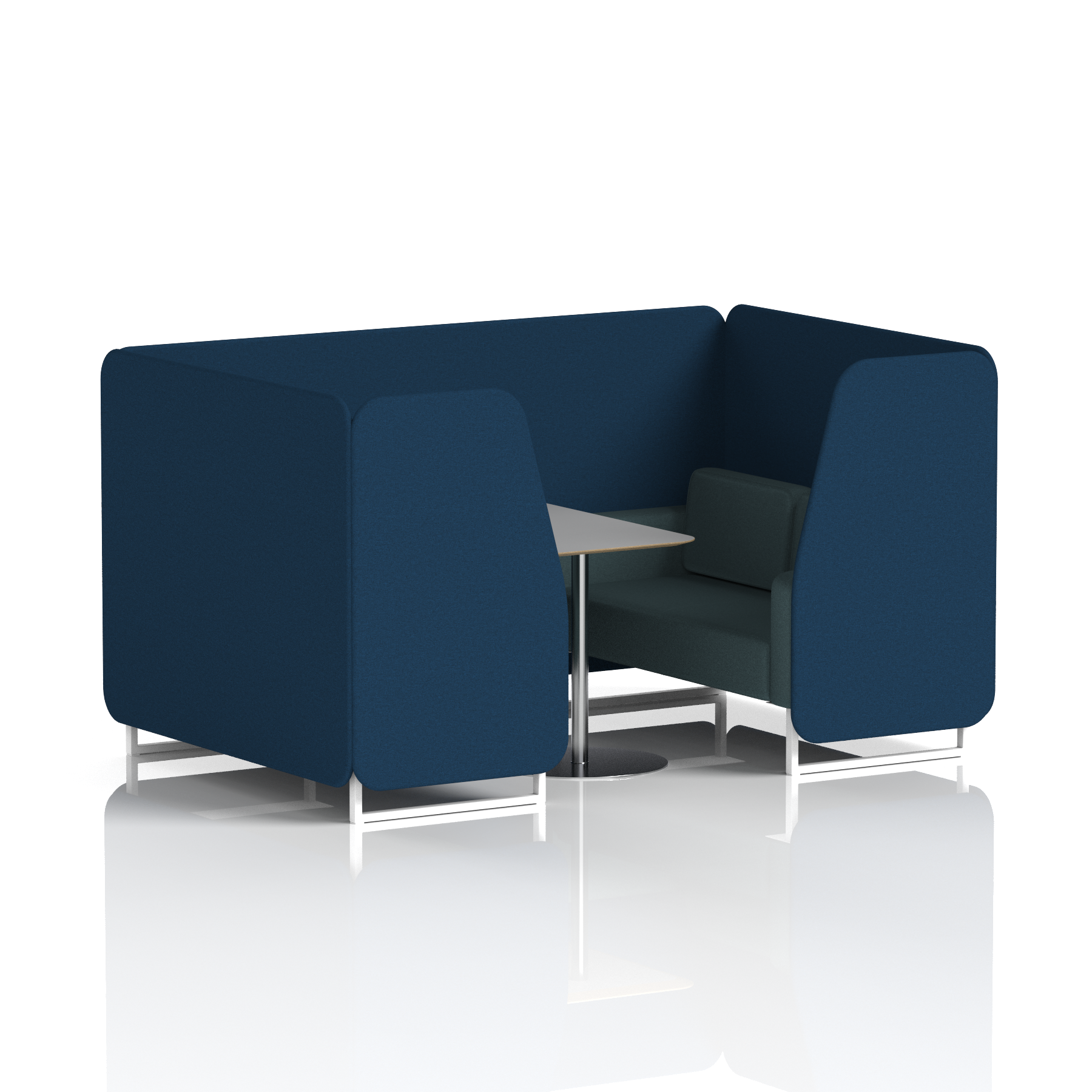 Brixworth Booth With White Legs And Grey Table In Two Tone