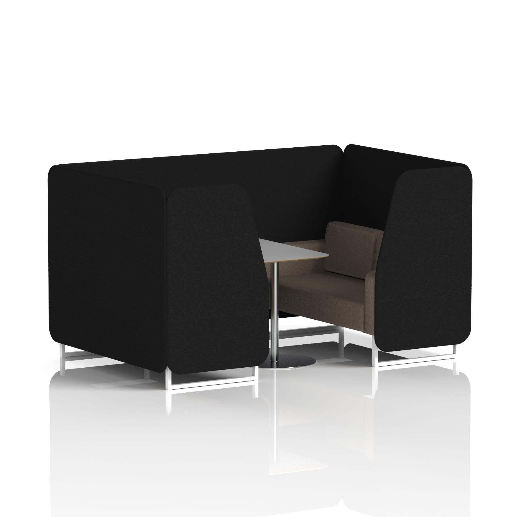 Brixworth Booth With White Legs And Grey Table In Two Tone