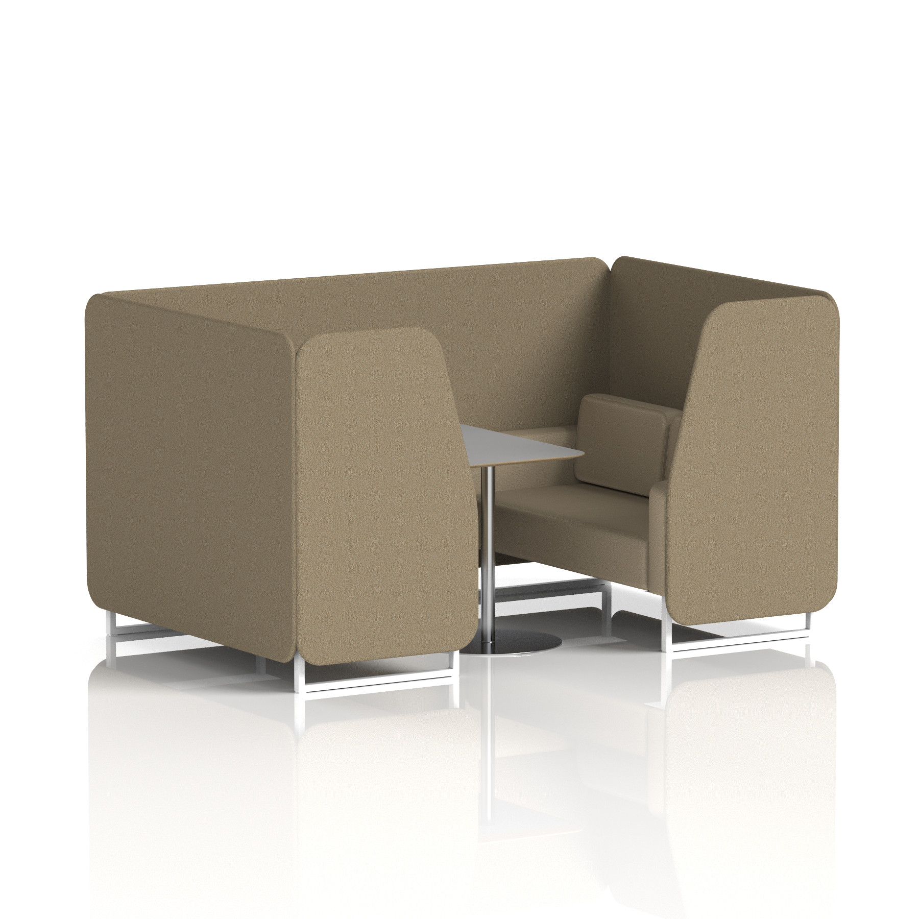 Brixworth Booth With White Legs And Grey Table In Two Tone