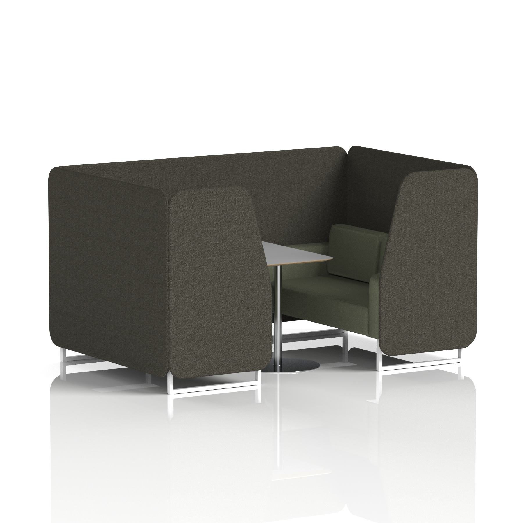 Brixworth Booth With White Legs And Grey Table In Two Tone