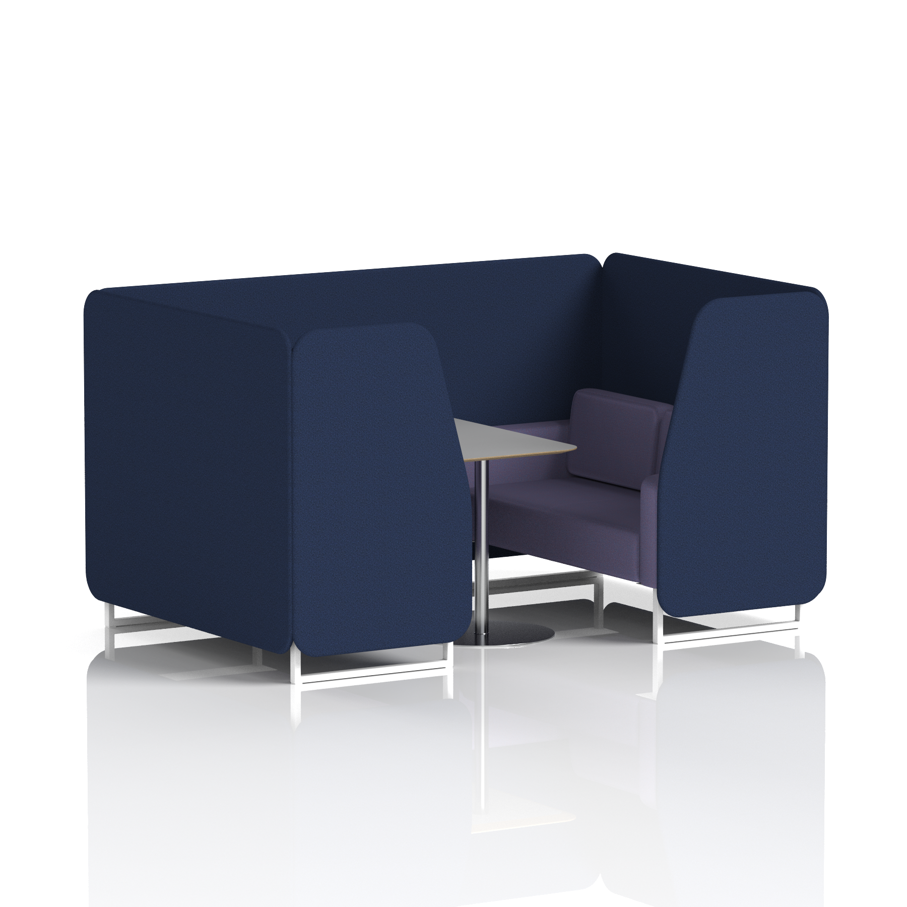 Brixworth Booth With White Legs And Grey Table In Two Tone