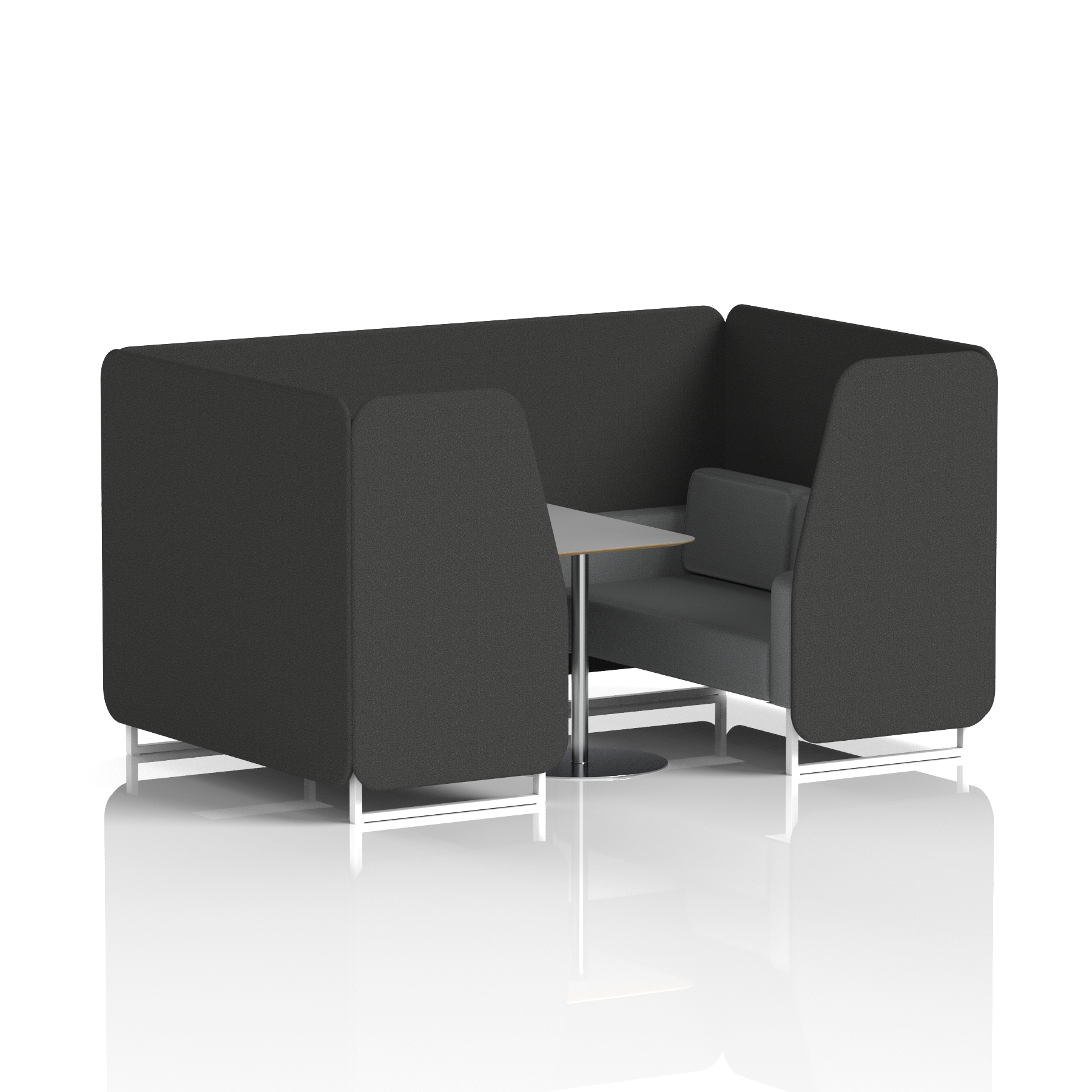 Brixworth Booth With White Legs And Grey Table In Two Tone