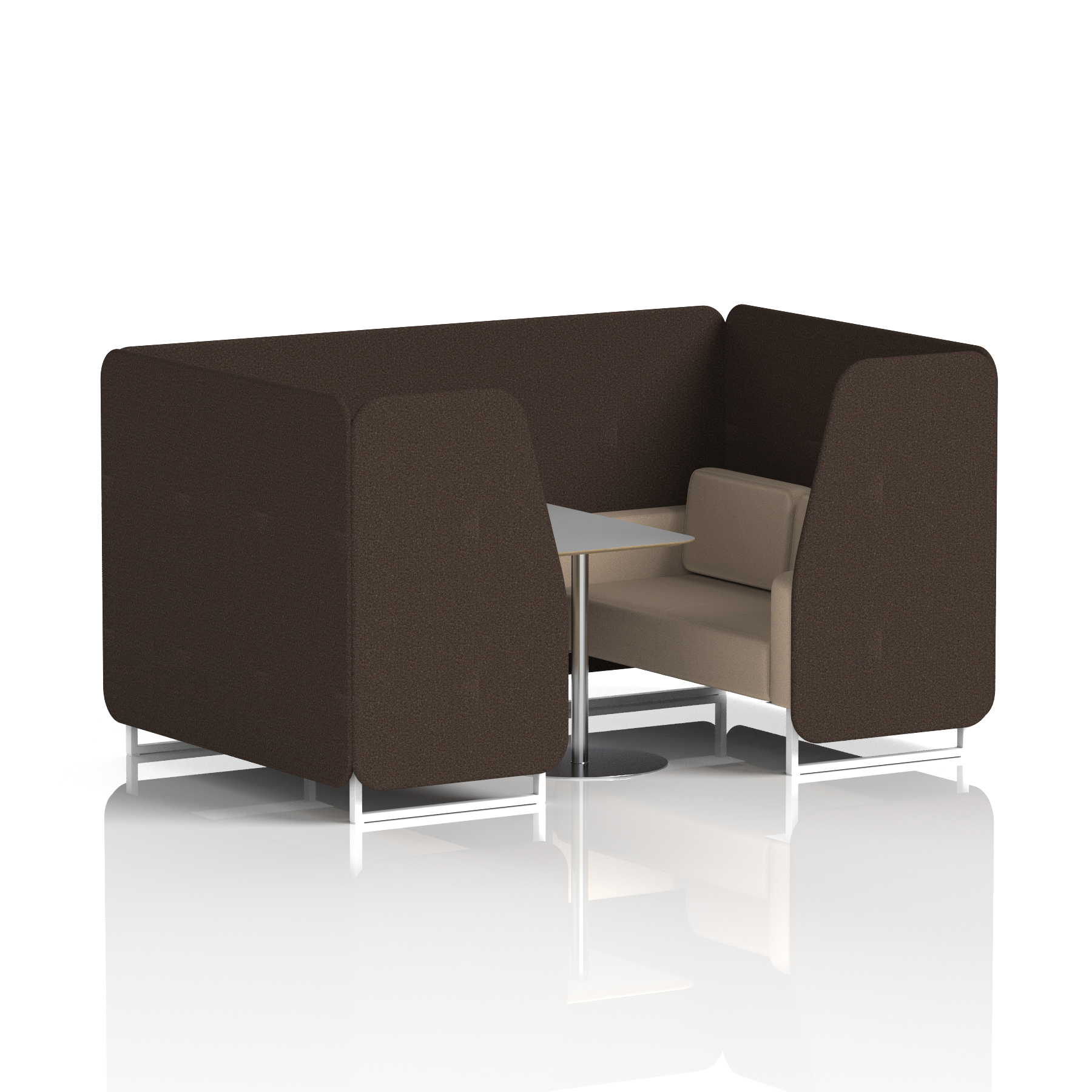 Brixworth Booth With White Legs And Grey Table In Two Tone