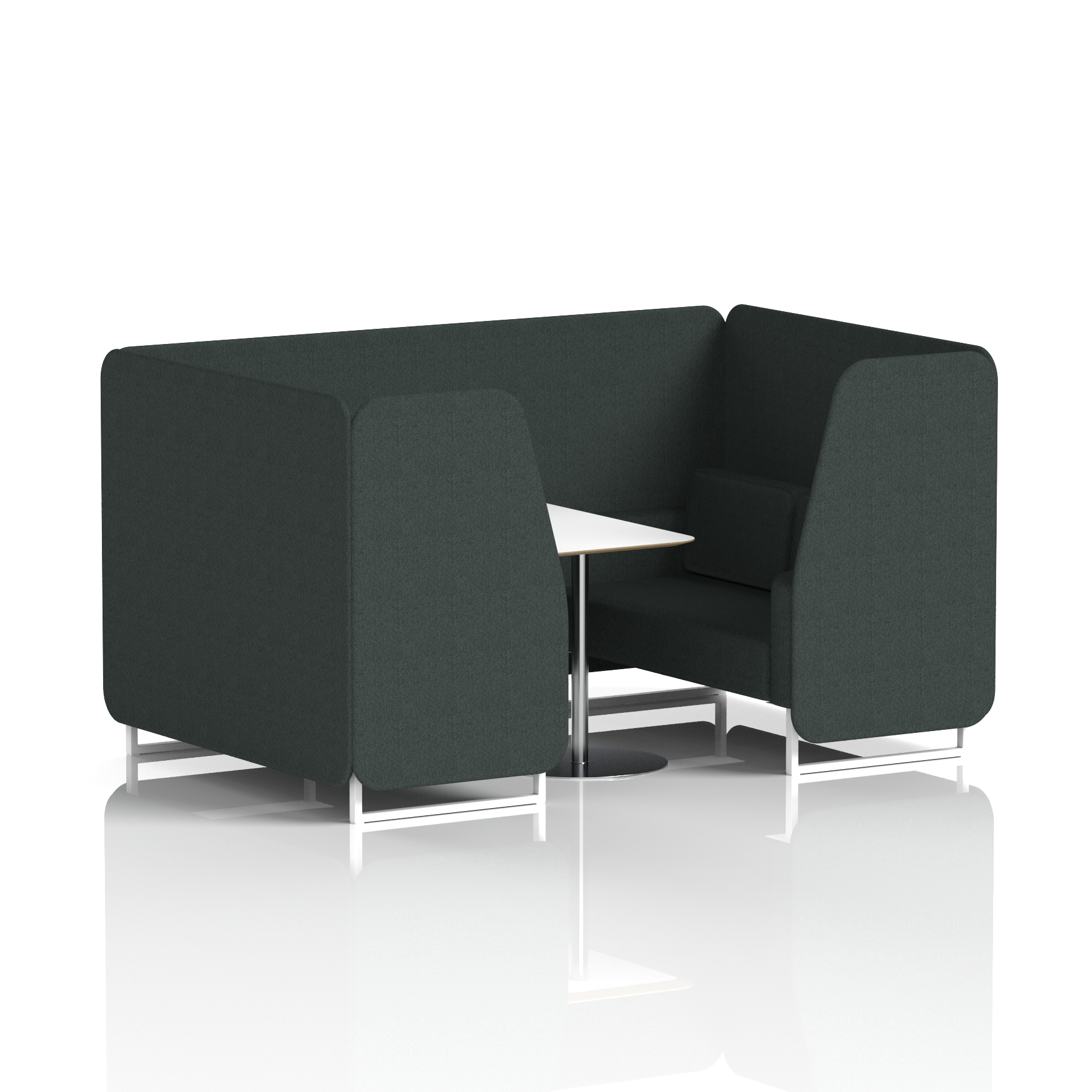 Brixworth Booth With White Legs And White Table In Single Tone