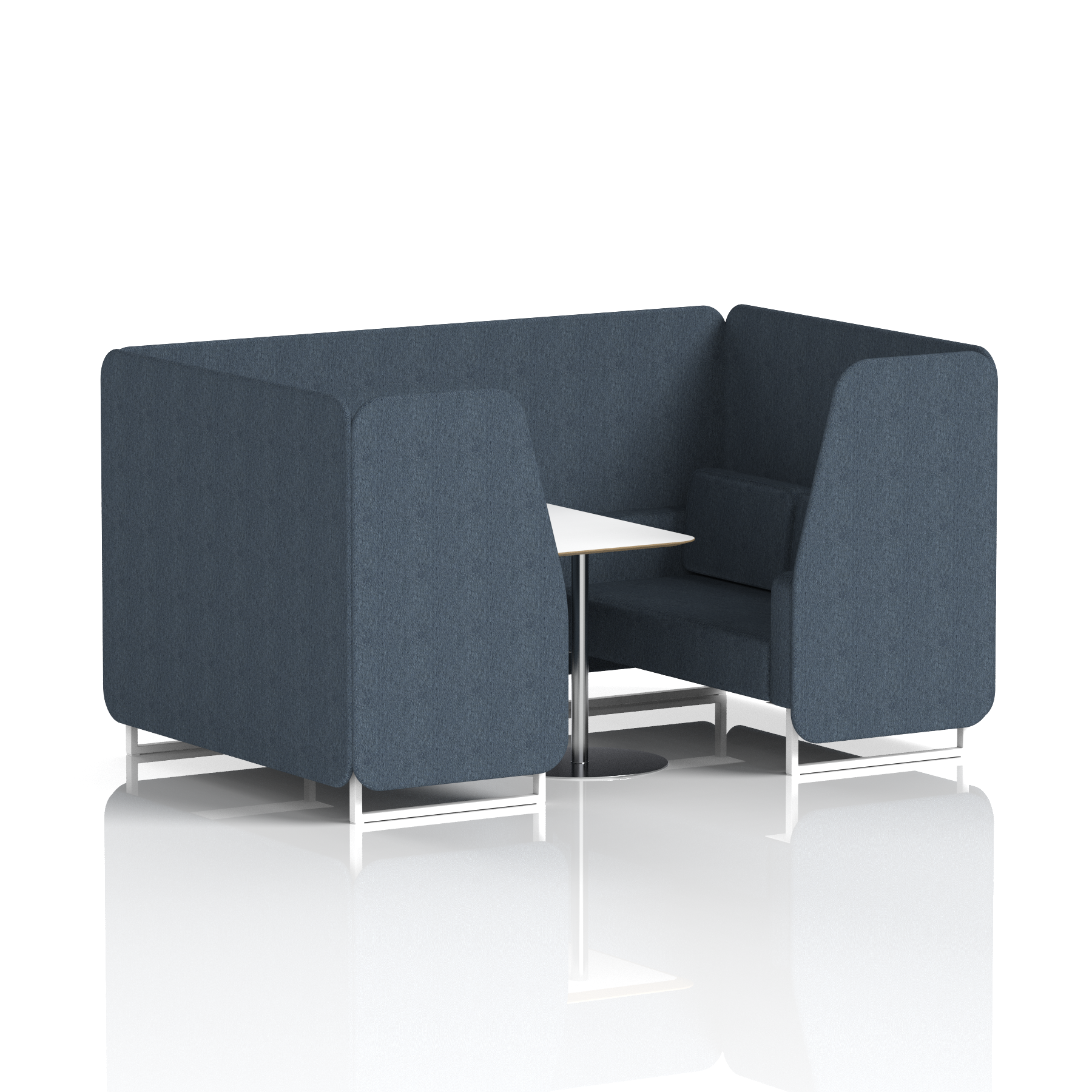 Brixworth Booth With White Legs And White Table In Single Tone