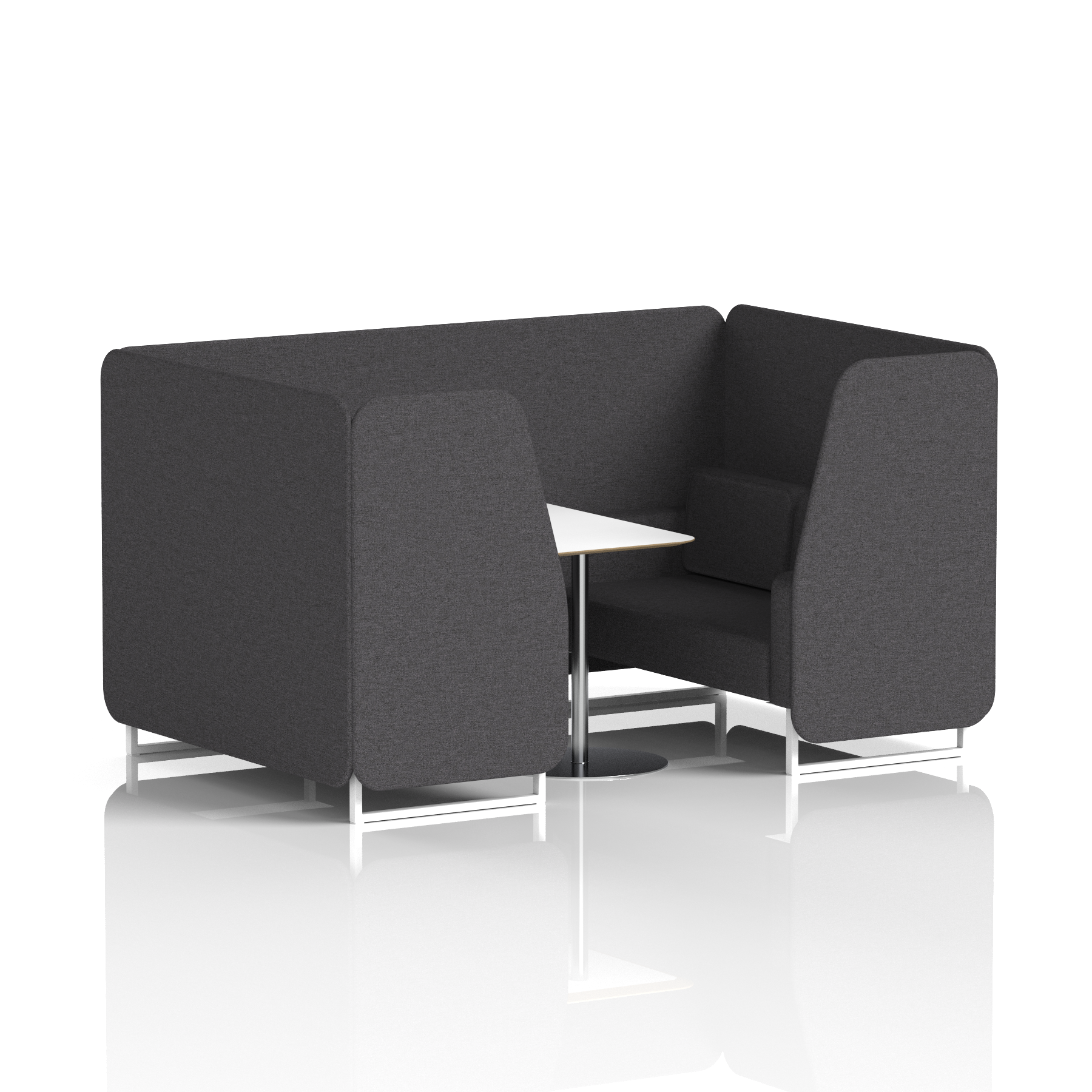 Brixworth Booth With White Legs And White Table In Single Tone