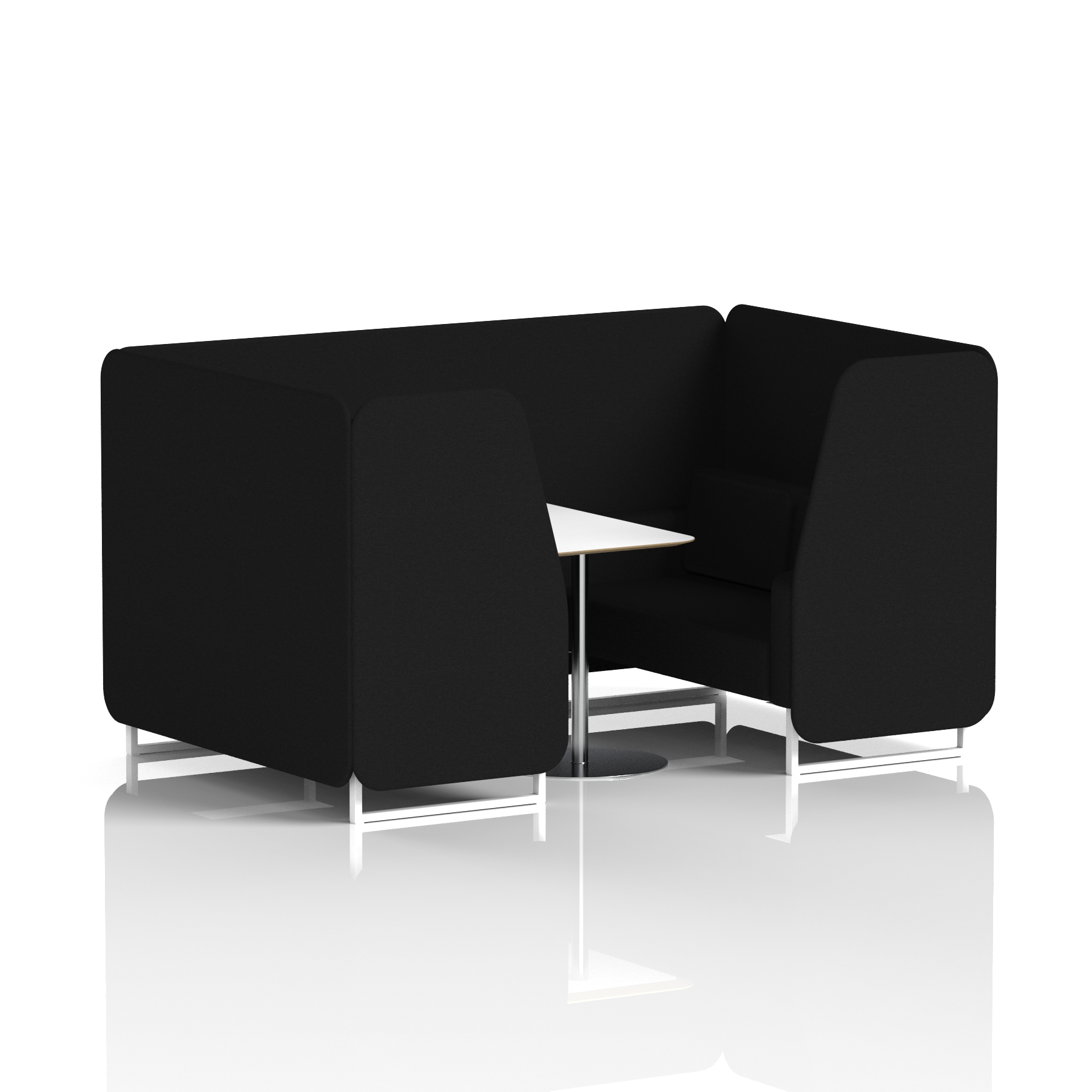 Brixworth Booth With White Legs And White Table In Single Tone